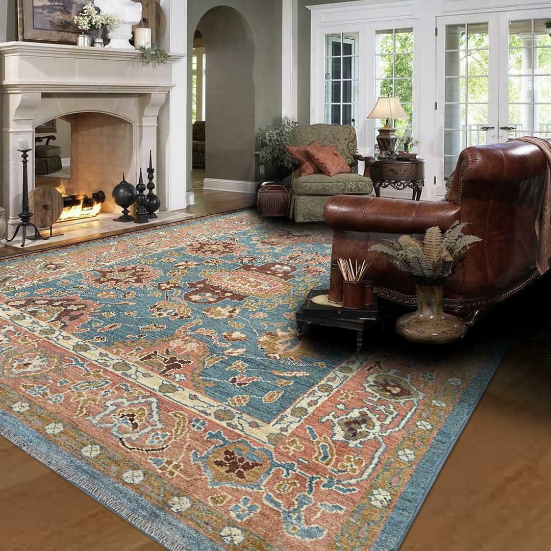 Antique Finished Ushak Carpet 374x265cm photo vinterior