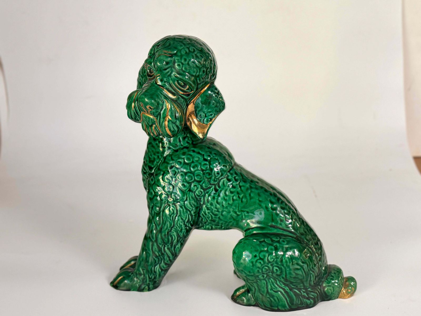 Sculpture Of  Poodle Dog Ceramic  From The 1970s With Hand Painted Details photo for sale