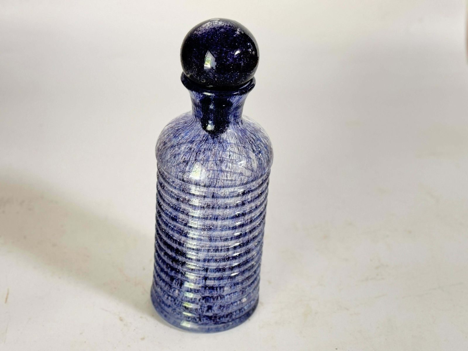 Biot  Art Glass Bootle Purple Color France 1960 photo vintage