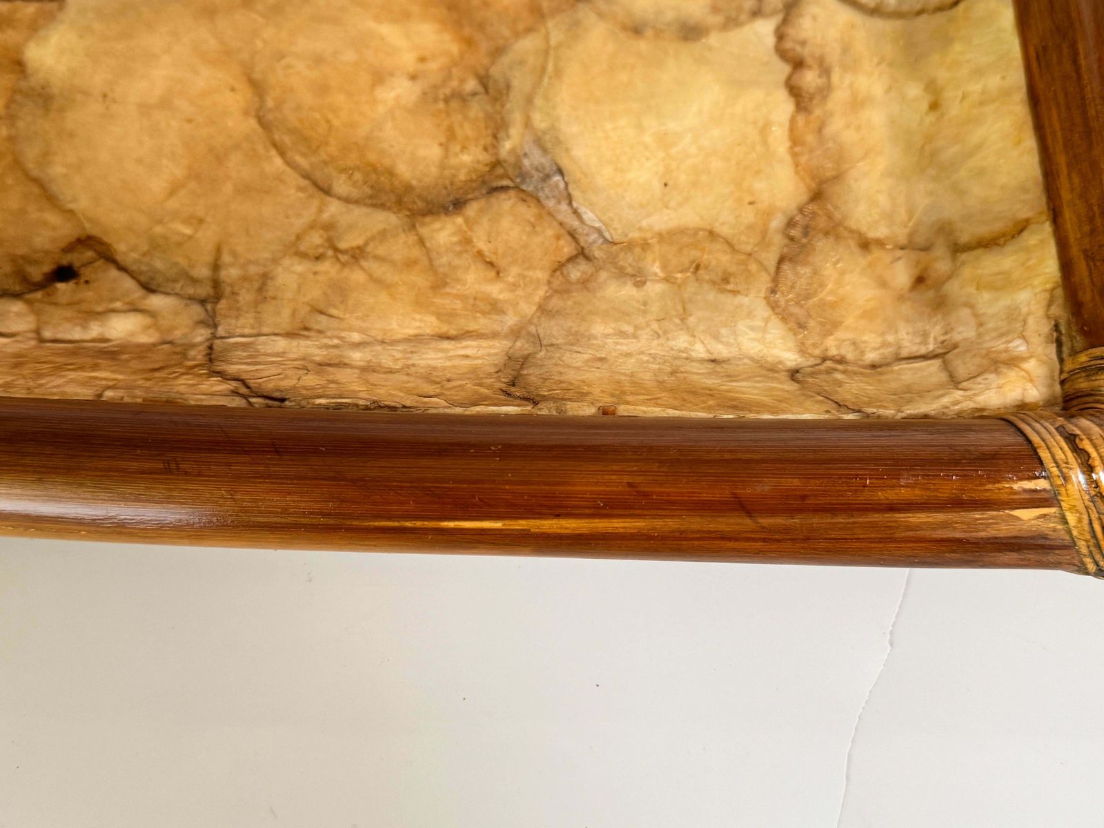 Mid Century French Decorative Wood And Mother Of Pearl Platter 1970s photo 363.0