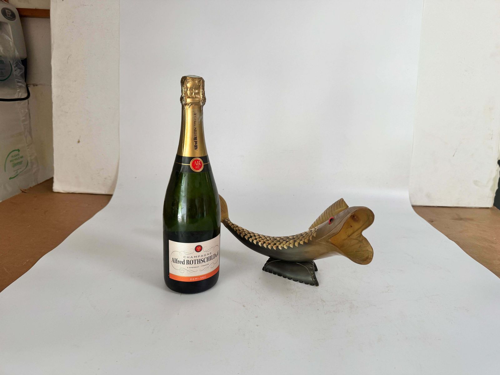 Horn Sculpture Representing A Fish Mid Century  France 20th Century photo furniture