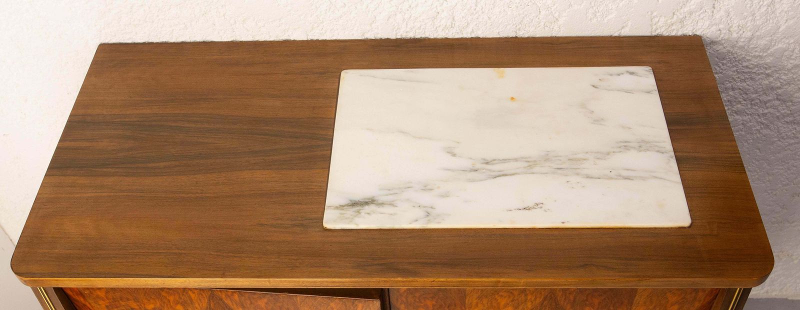 photo vinterior Bar Cocktail Cabinet, Walnut & Marble France, 20th Mid Century