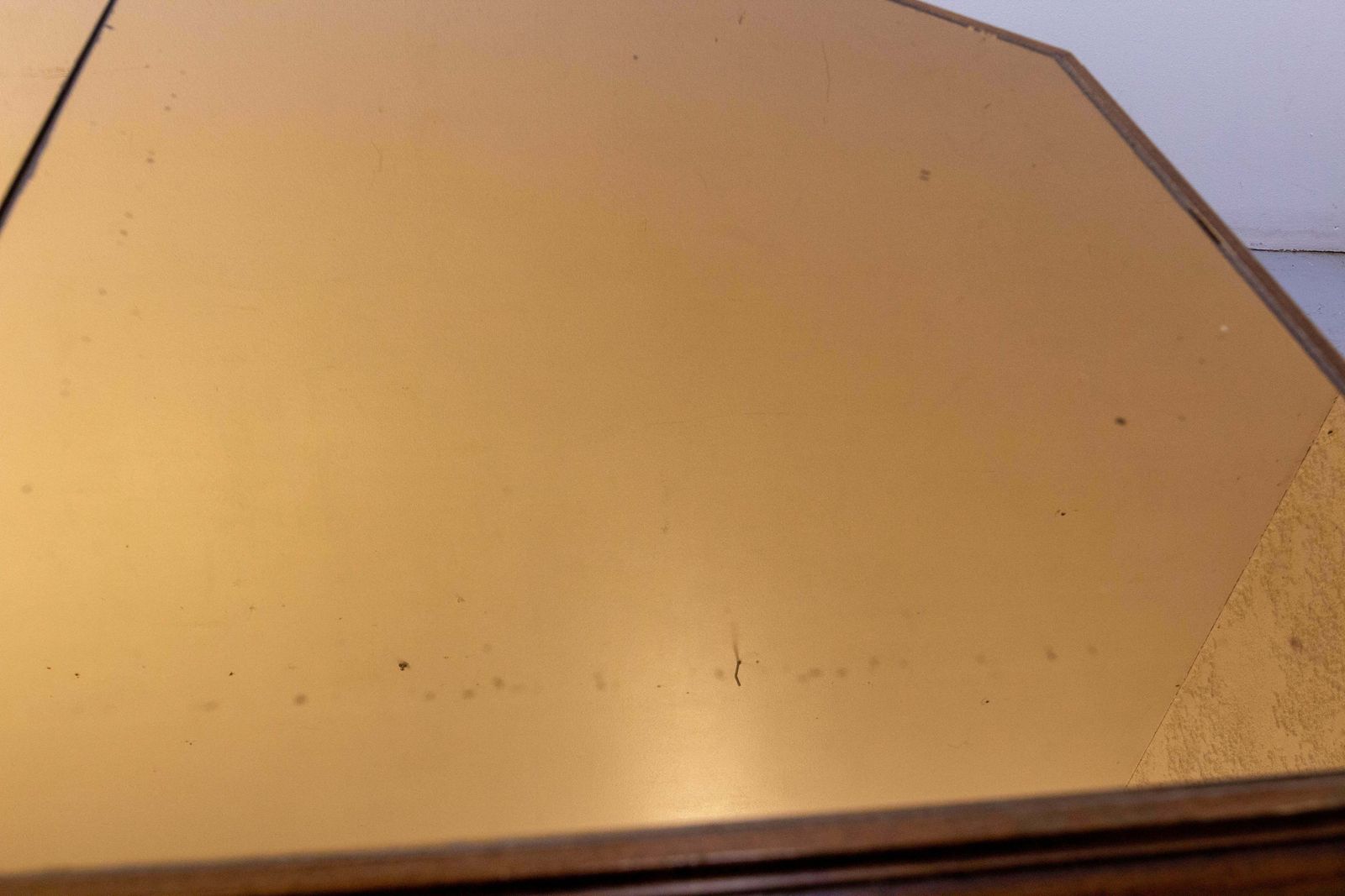 French Wood And Smoked Mirror Coffee Table, Circa 1980 photo buy
