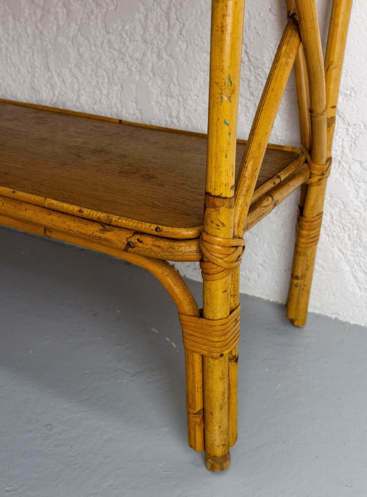 photo buy Midcentury Wicker Shelves étagère French Bookcase