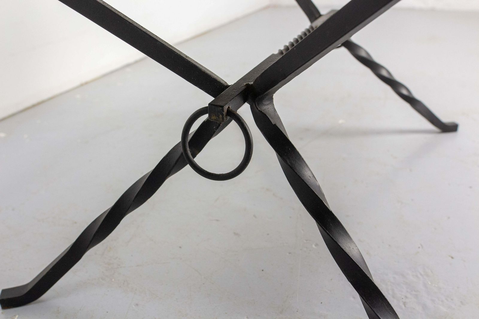 photo furniture French Coffee Table Wrought Iron & Glazed Ceramics, Circa 1960