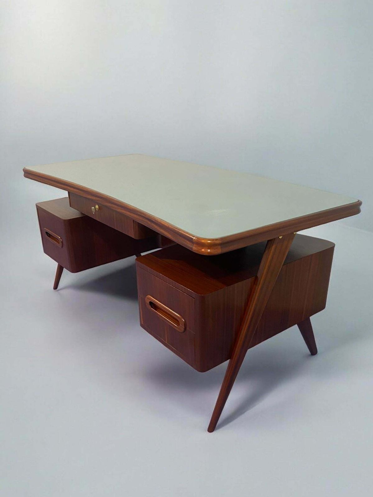 photo vintage Italian Mid Century Executive Desk Designed By Vittorio Dassi In 1950s