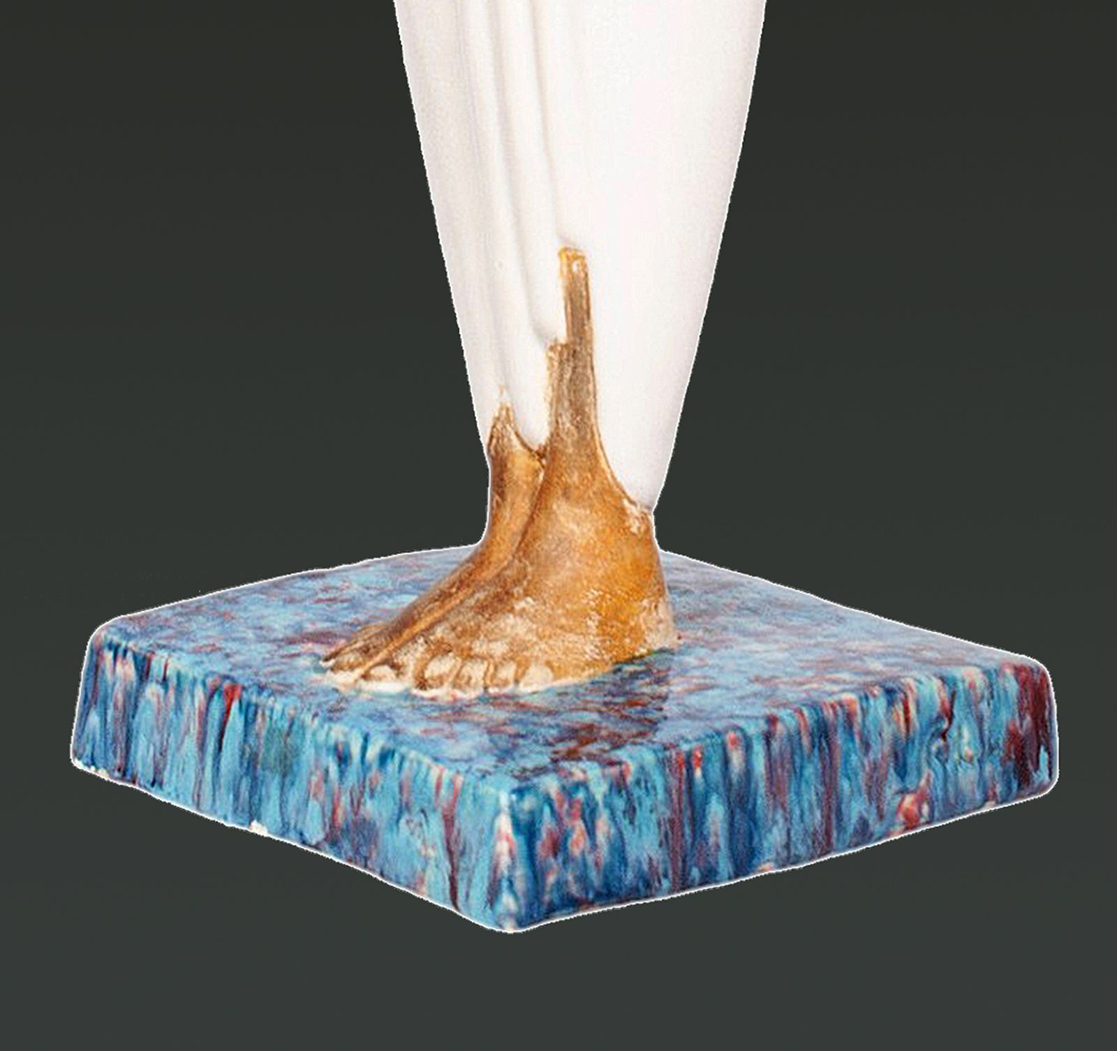 1920s Art Déco Glazed Ceramic Sculpture With Base 'La Femme Voilée De Marrakech' By Céline Lepage, France photo vinterior