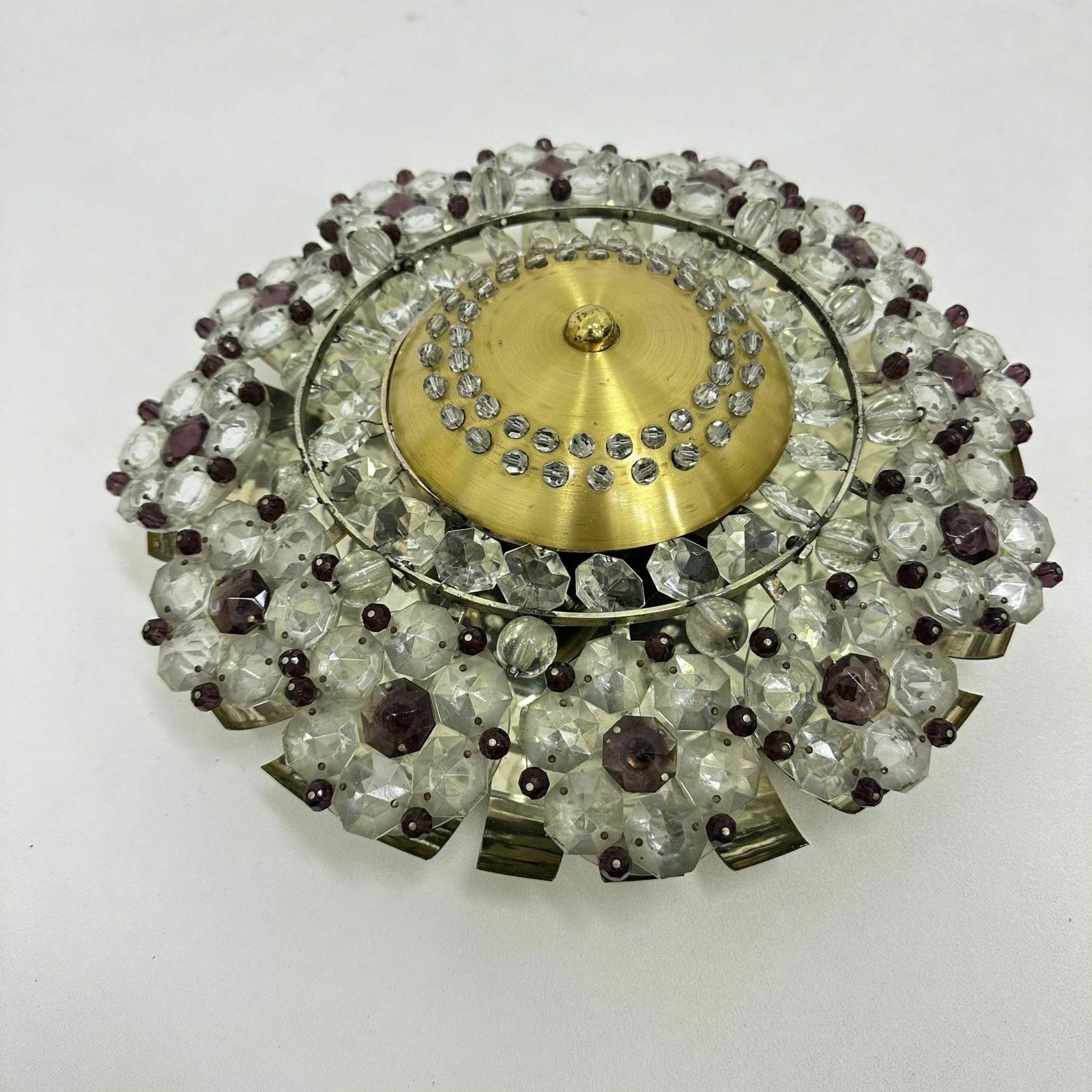 Oostenrijkse Stejnar Kristallen Plafondlamp, Ca. Jaren 1960 photo vintage