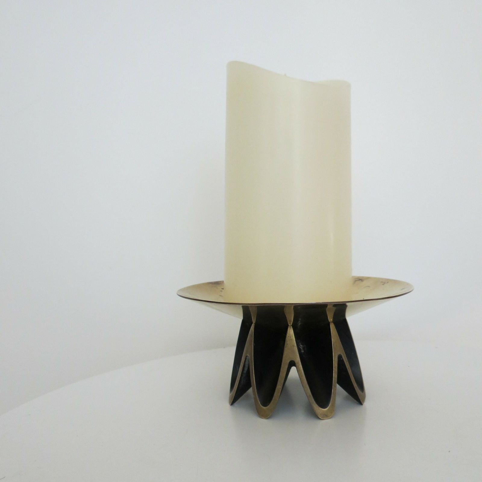 1960s Walter Bosse And Herta Baller Candle Holder Brass And Cast Vienna Austria photo for sale