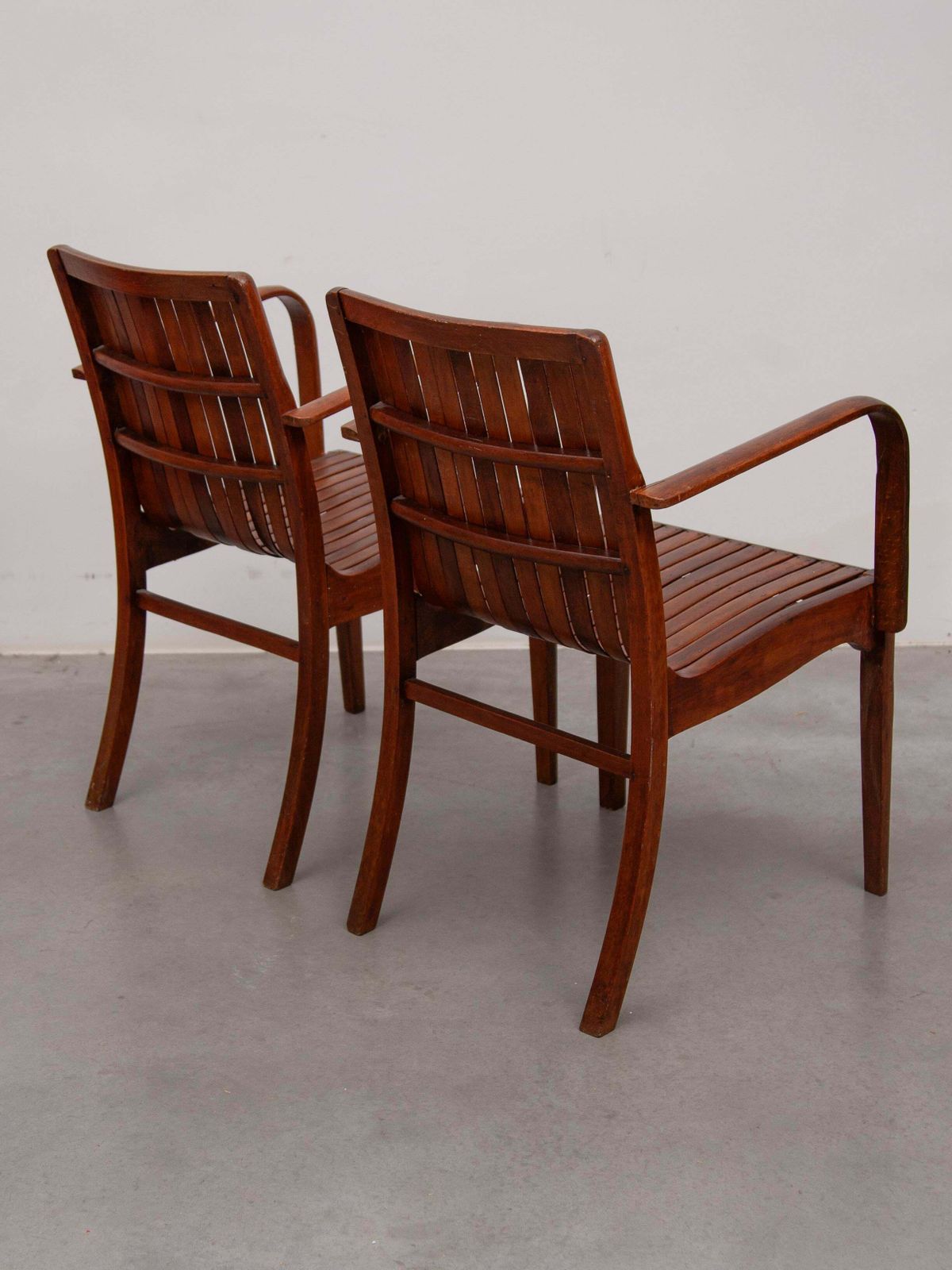 Furniture Slatted Arm Chair Art Nouveau Designed By Thonet photo