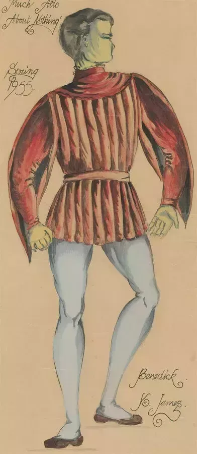 Framed 1955 Watercolour   Much Ado About Nothing Costume Design I photo for sale