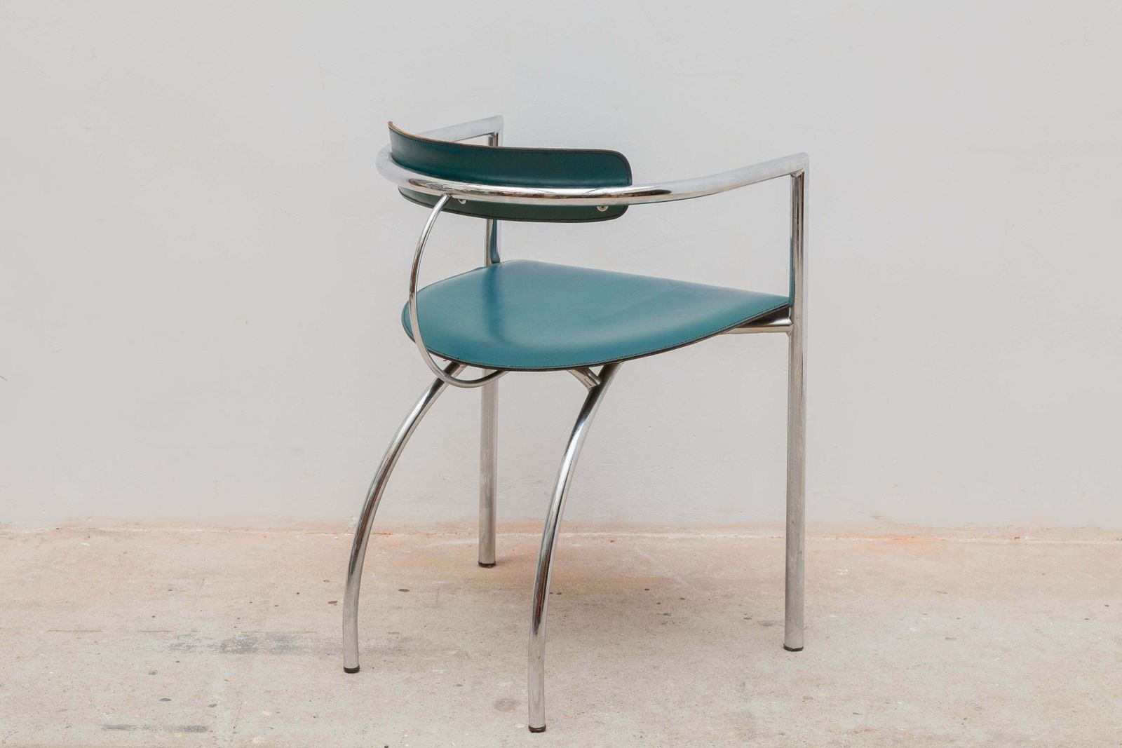 Set Of Four Arrben Chrome And Leather Dining Chairs 1970s Italy photo 3207.0