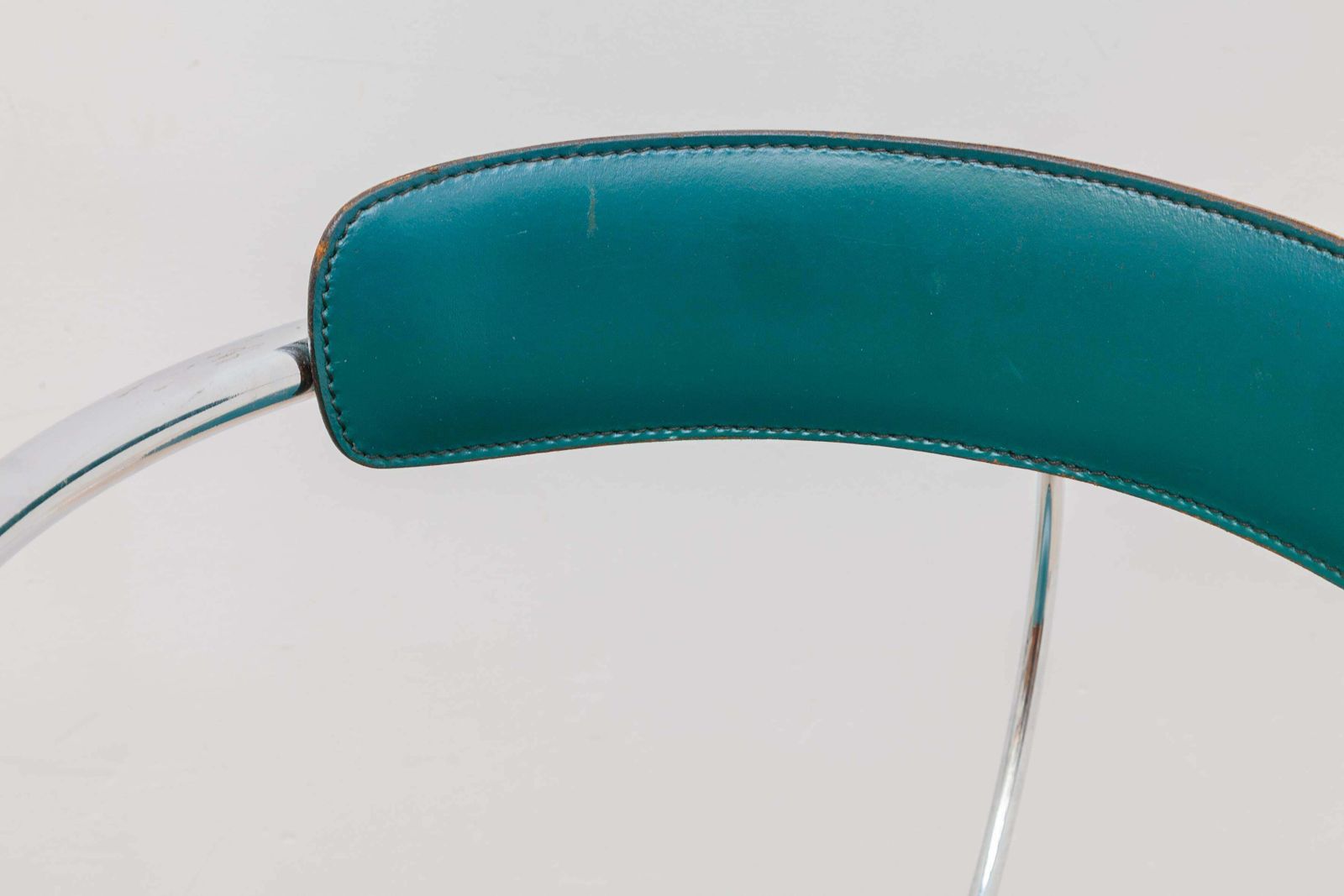 Set Of Four Arrben Chrome And Leather Dining Chairs 1970s Italy photo buy