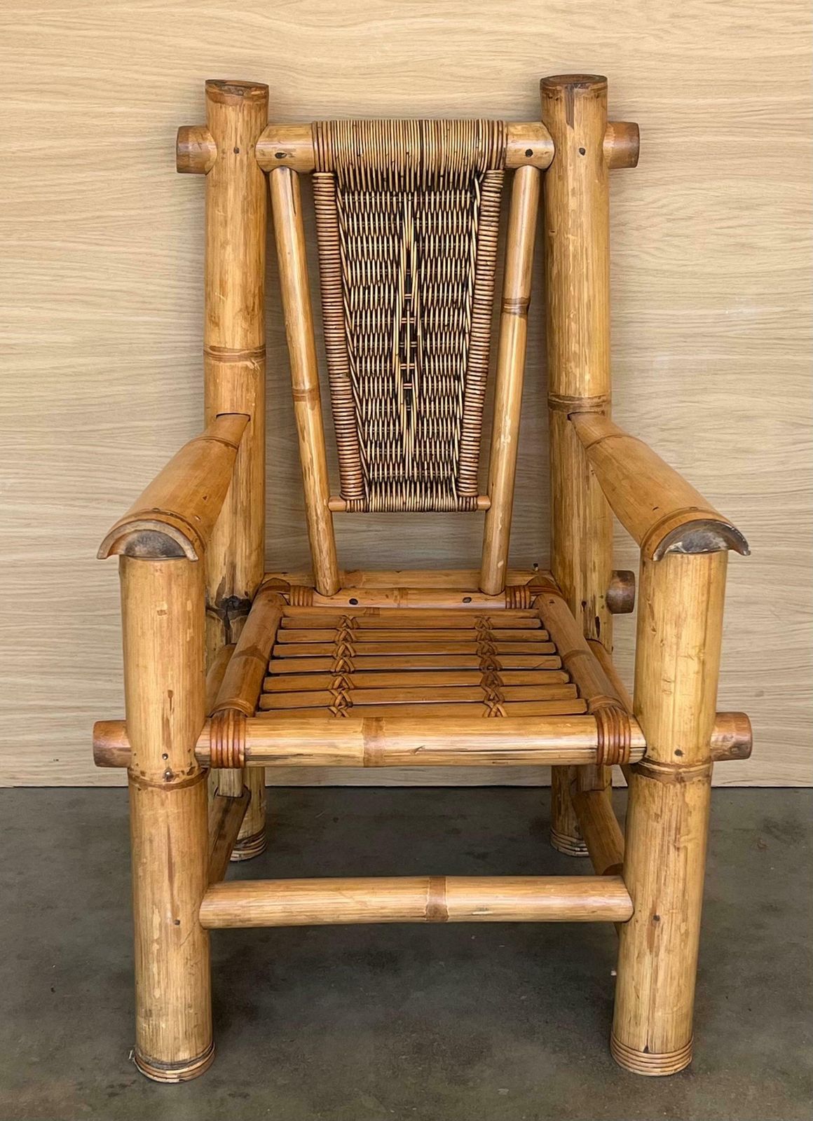 Budji Layug Style Majestic Jumbo Bamboo Pagoda Lounge Chairs photo vinterior