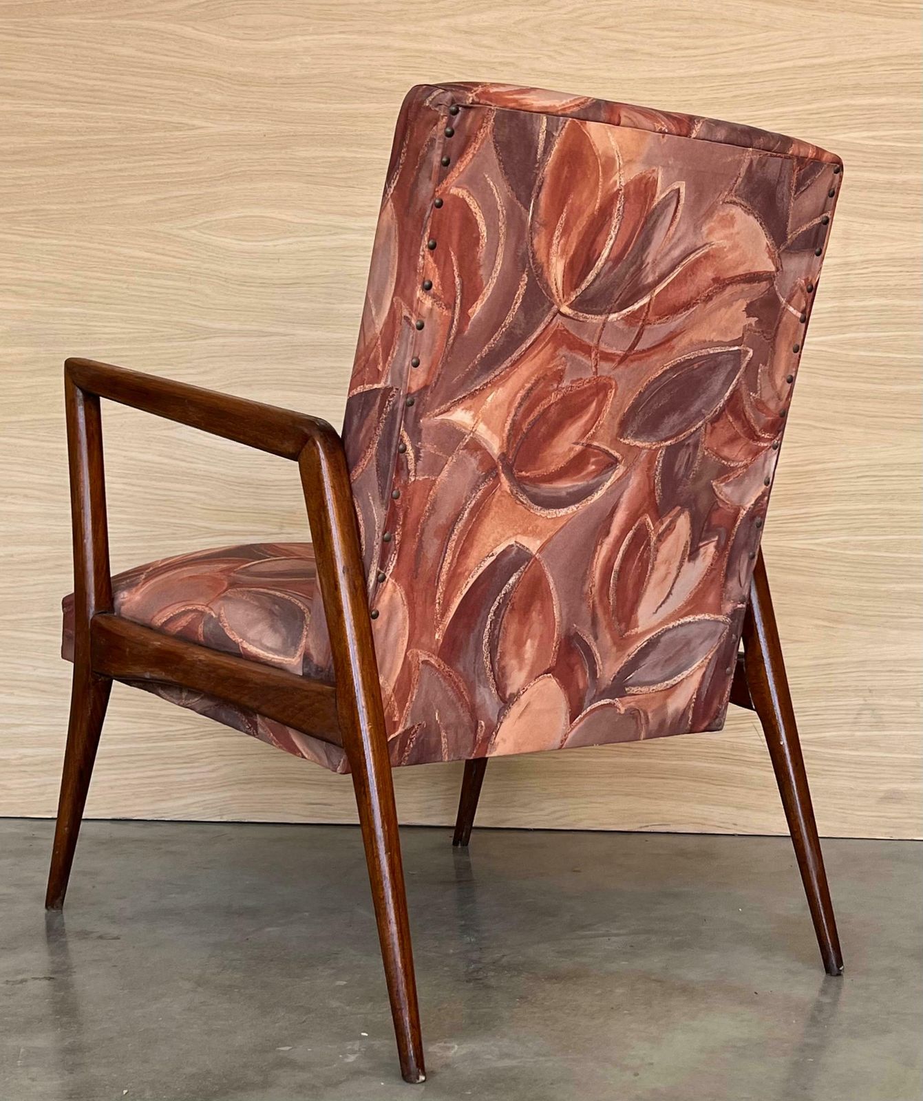 photo for sale Pair Of Scandinavian Mid Century Modern Colorful Teak Lounge Armchairs