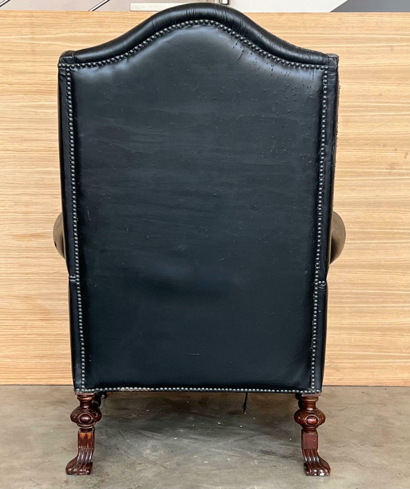 Chesterfield Black Leather Armchair From The 1950s, Western Europe. photo buy