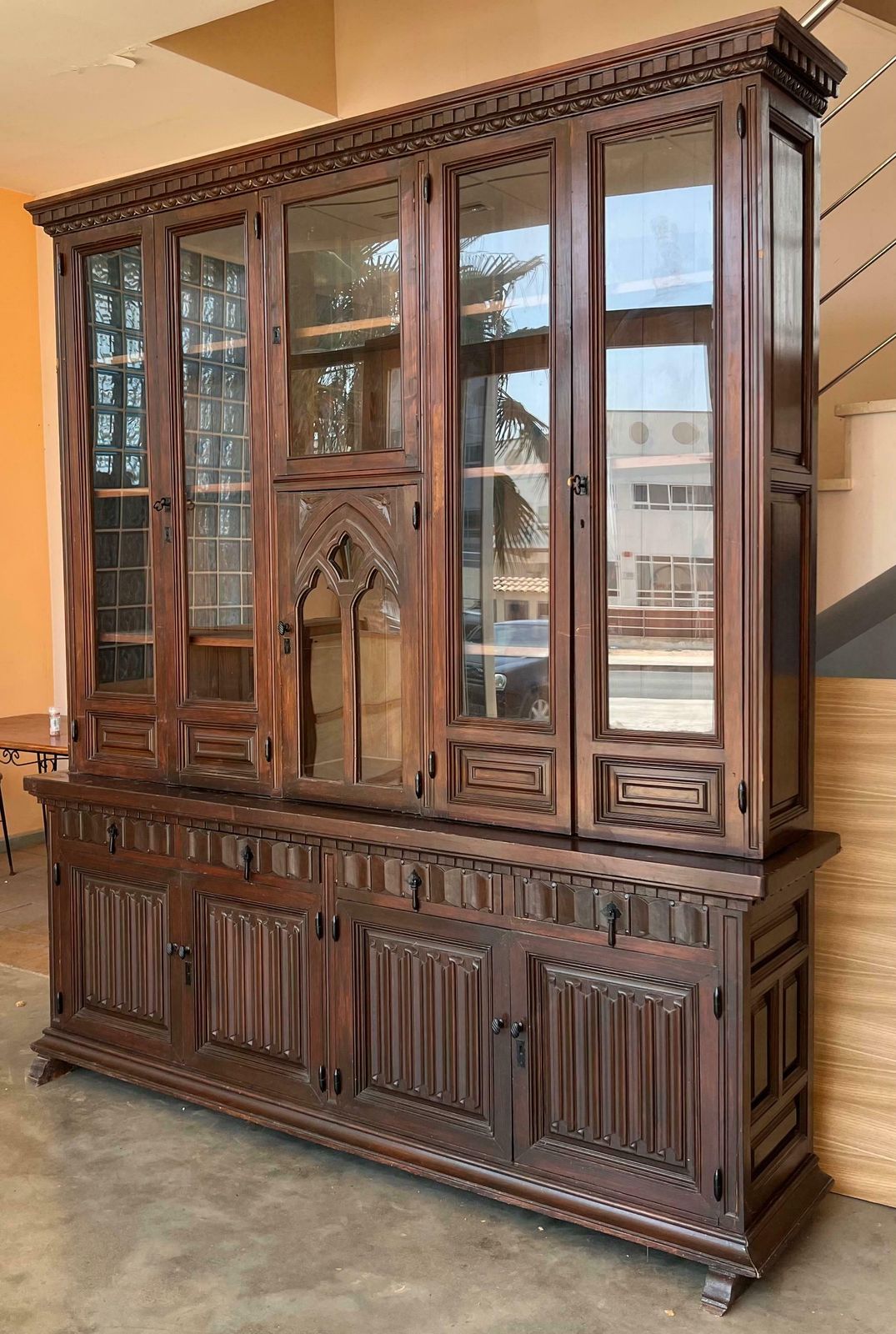 19th Century French Large Empire Period Bookcase Or Church Cupboard photo Furniture
