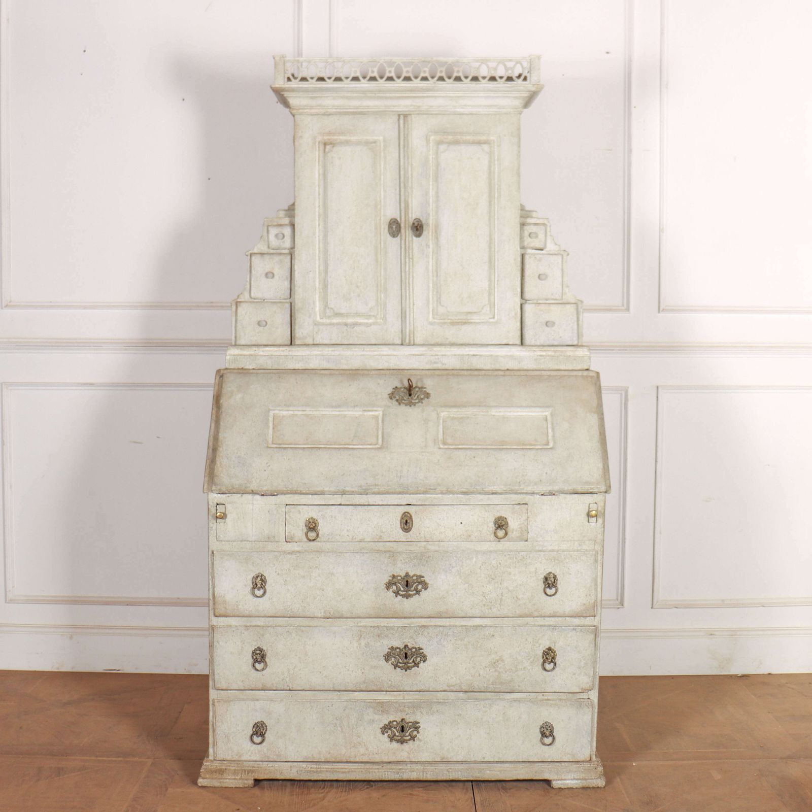 Danish Painted Bureau Bookcase