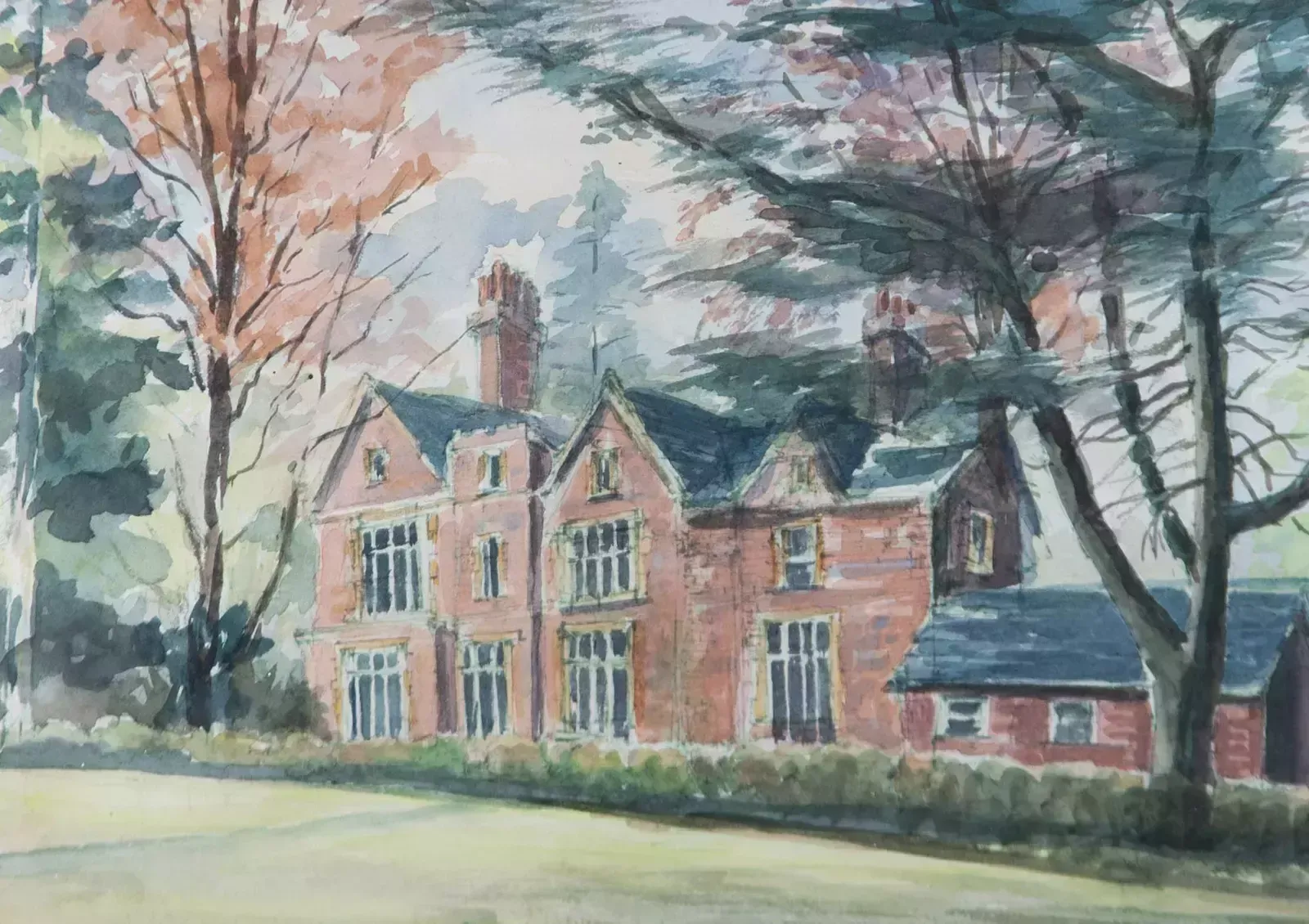 Mid 20th Century Watercolour   The Old Vicarage photo furniture