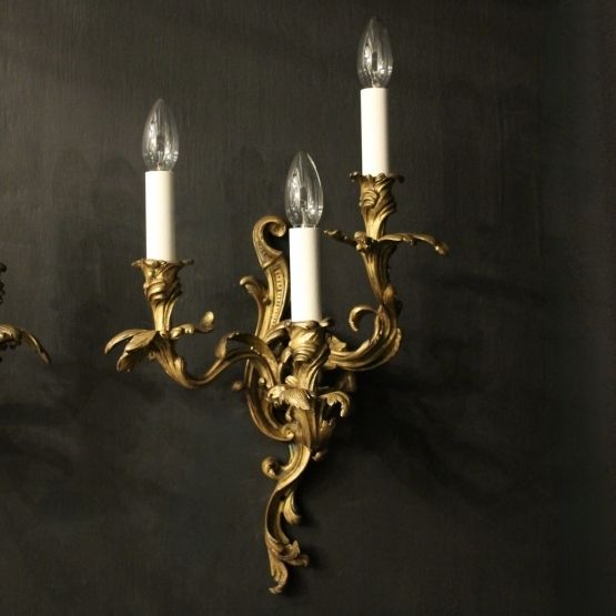 French Gilded Bronze Antique Wall Sconces photo 1350.0