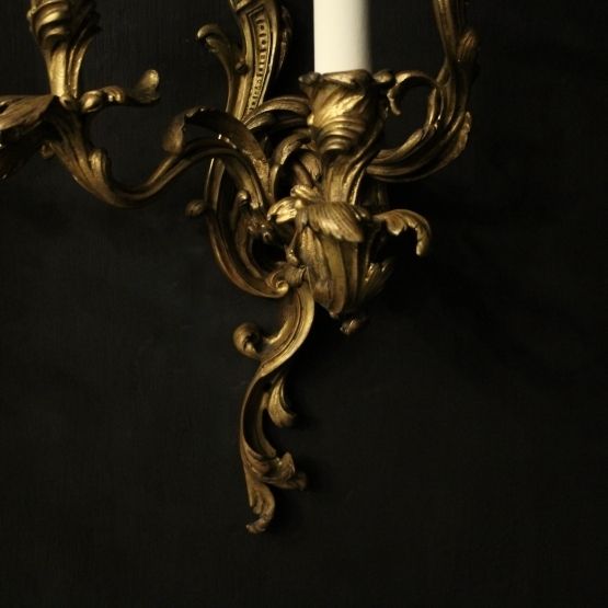 photo for sale French Gilded Bronze Antique Wall Sconces