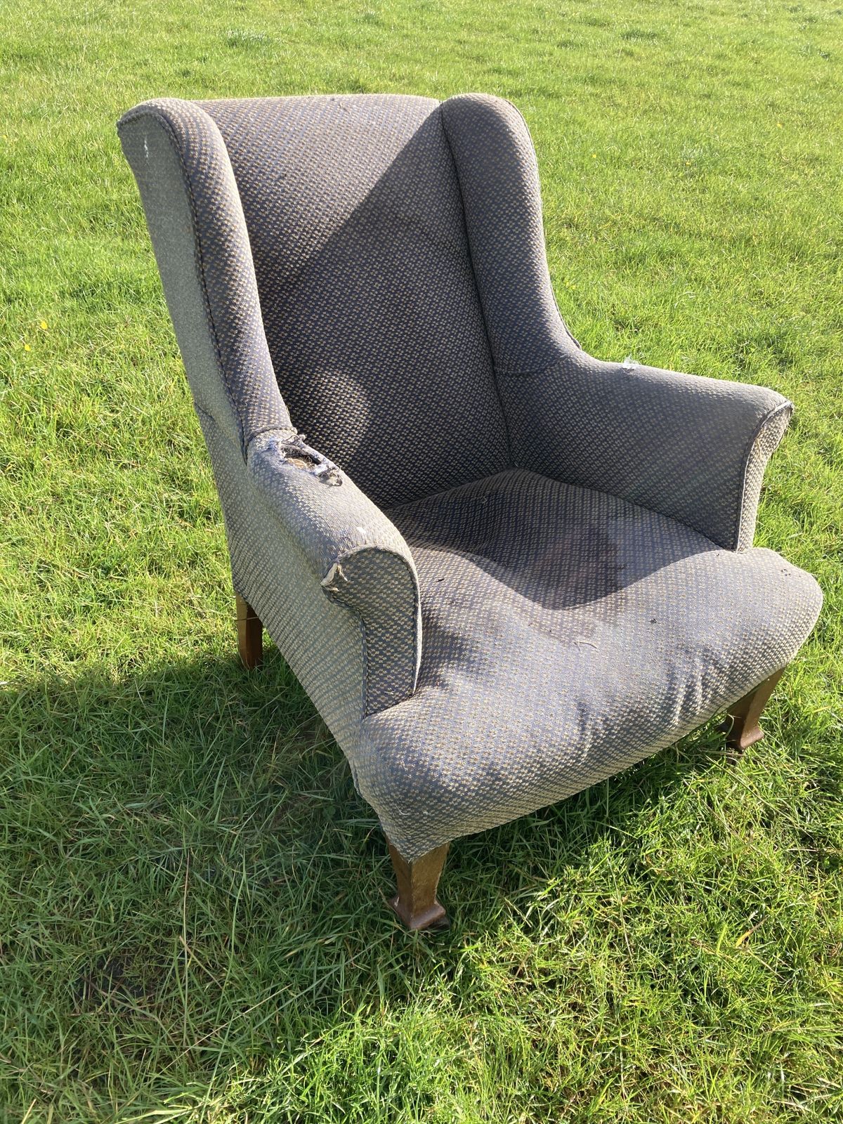 Re Upholstery Project, Oak Frame Edwardian Lounge Chair photo furniture