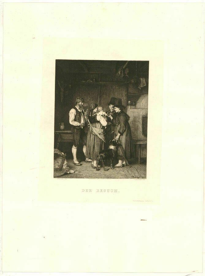 Franz Defregger (1835 1921)   1875 Engraving, The Visit photo furniture
