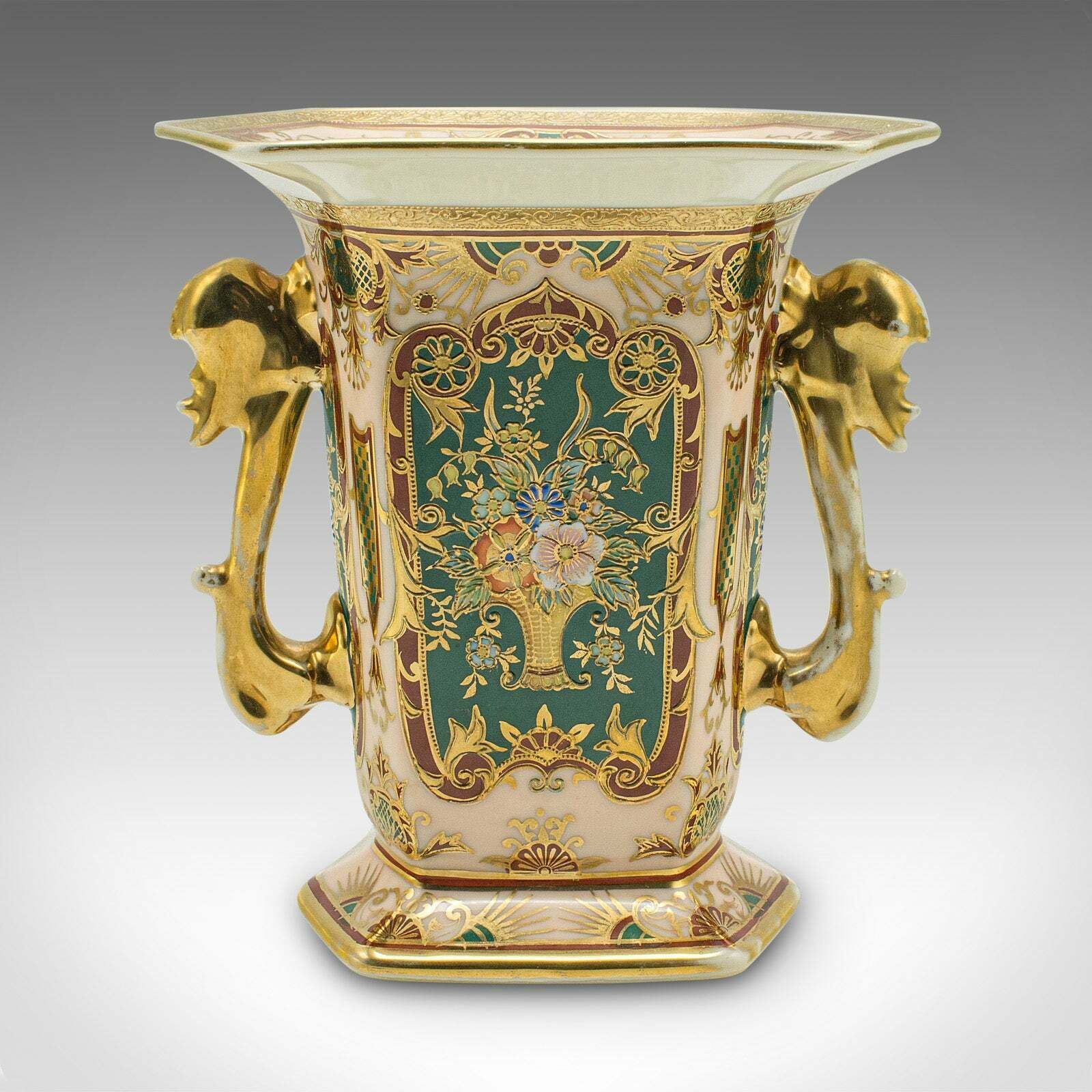 Antique Display Vase, Japanese, Ornate Ceramic, Flower Sleeve, Noritake, C.1920 photo furniture