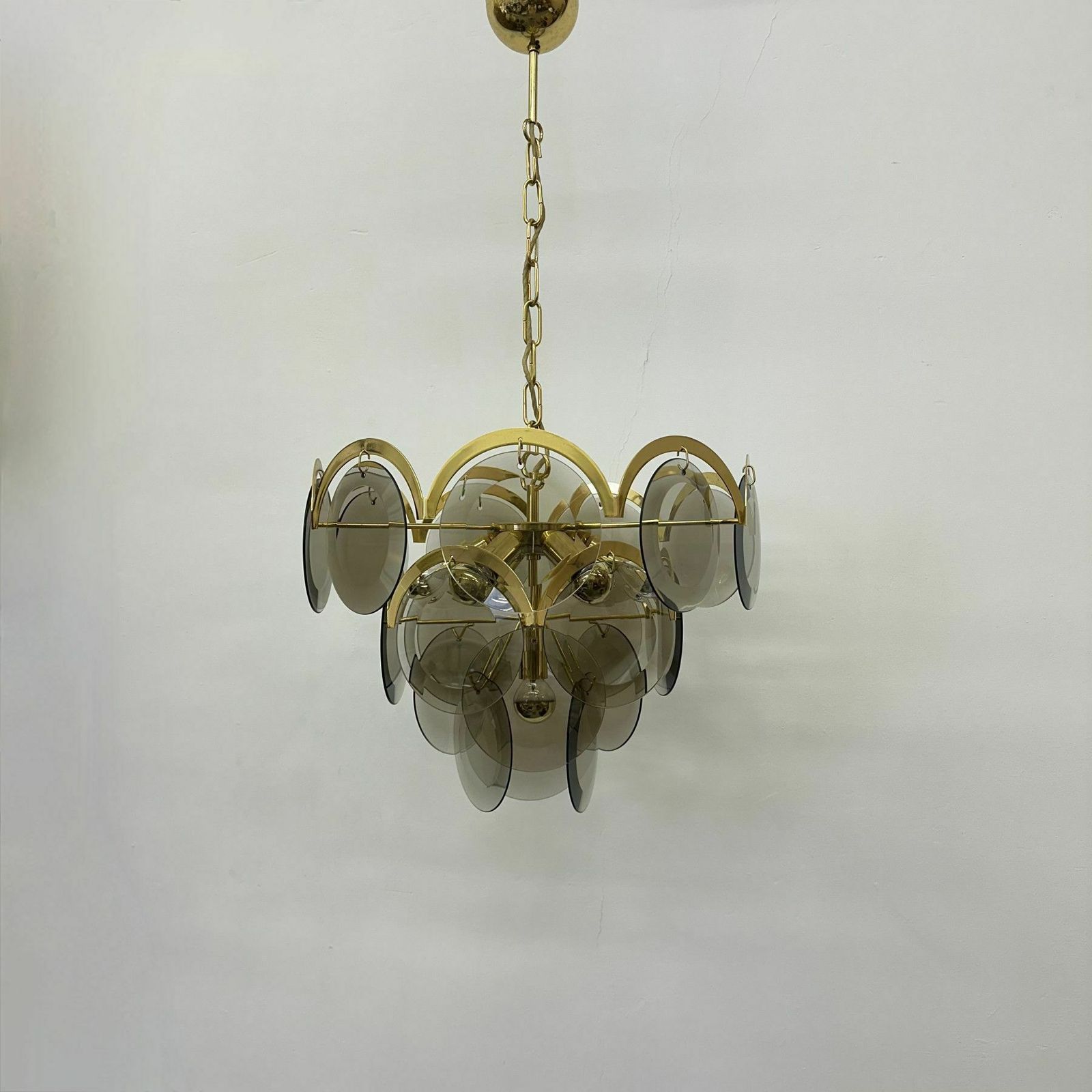 Vistas Gold Smoked Glass, Hanglamp Uit De Jaren 1970 photo 1306.0