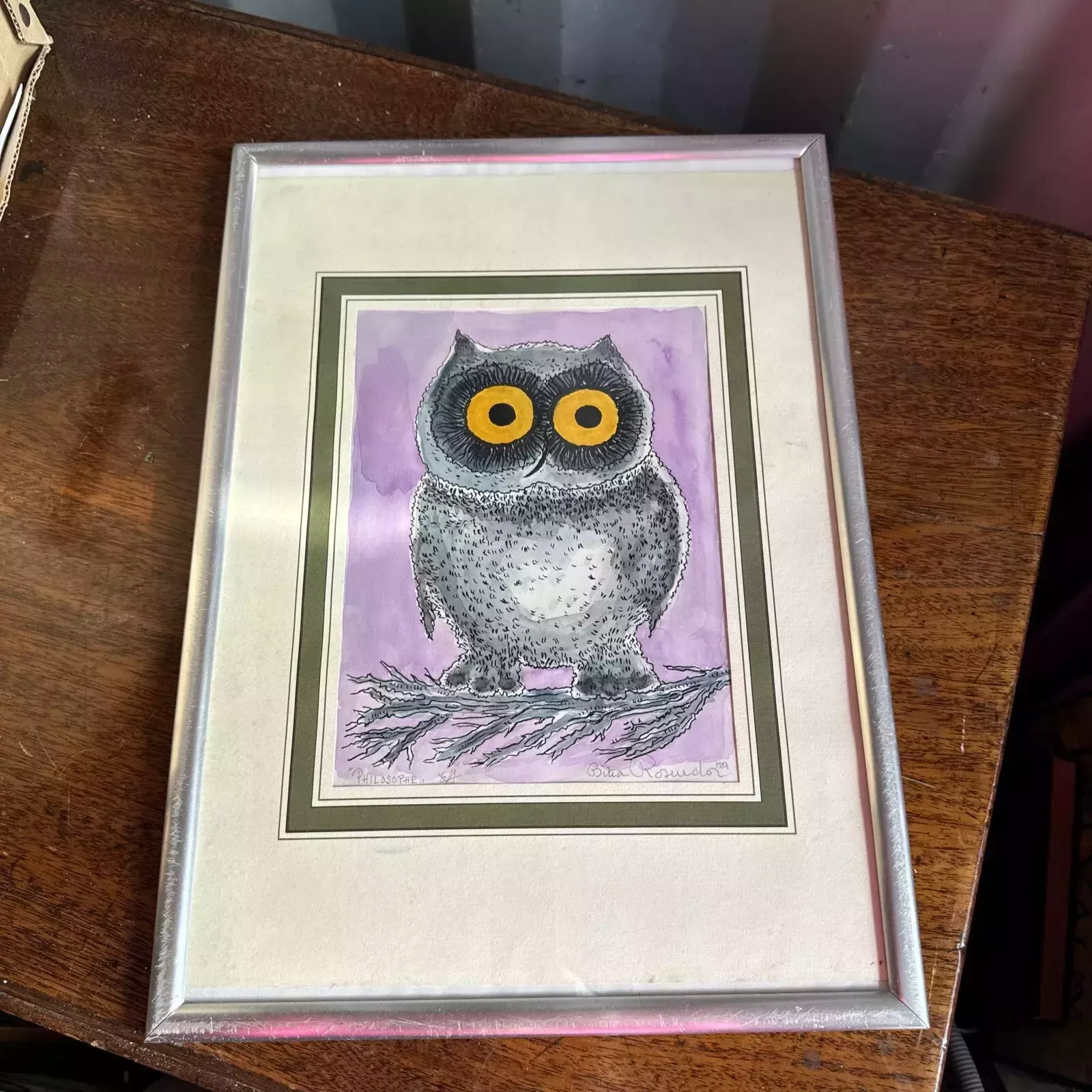 Botia Rosendor Jerusalem Painting Artwork Owls Vintage Quirky