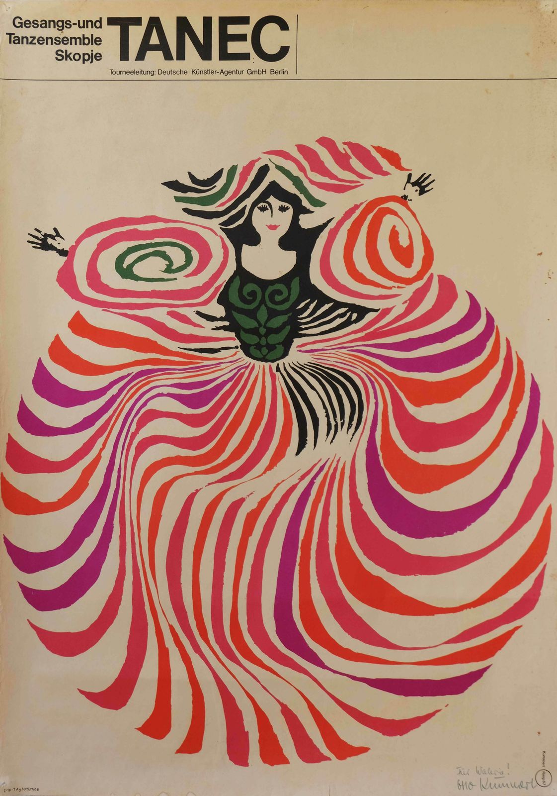 Skopje Song And Dance Ensemble   Original East Germany Poster | 1968