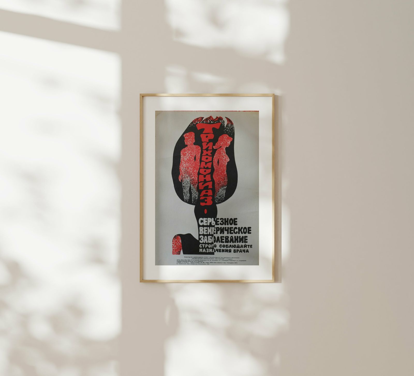 Trichomoniasis   Serious Venereal Disease. Strictly Follow The Doctor's Orders   Original Soviet Russian Poster | 1982 photo furniture