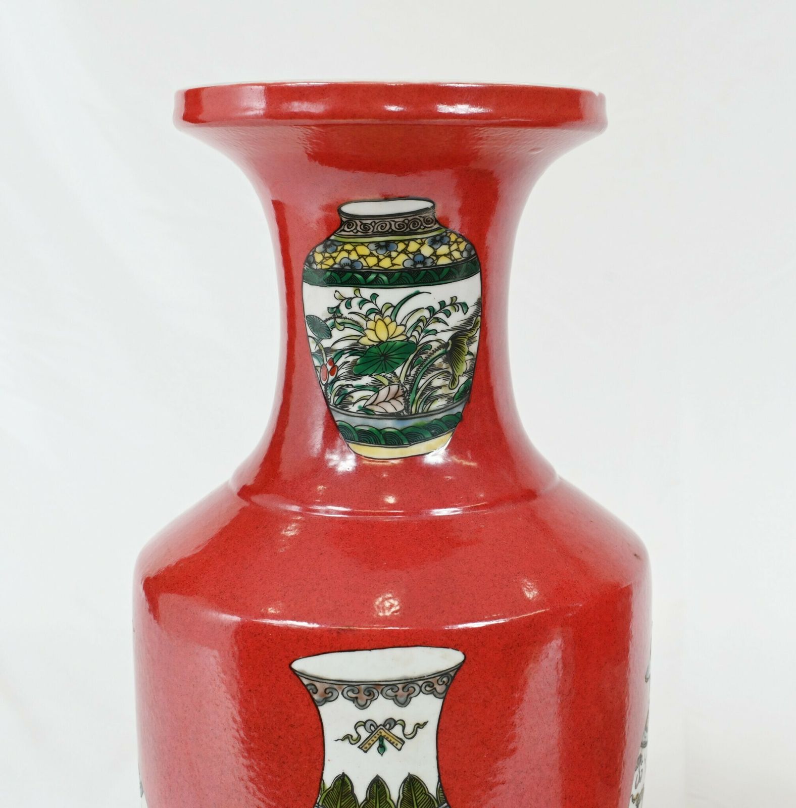 Pair Chinese Qing Porcelain Urns Vases Ceramic China photo for sale