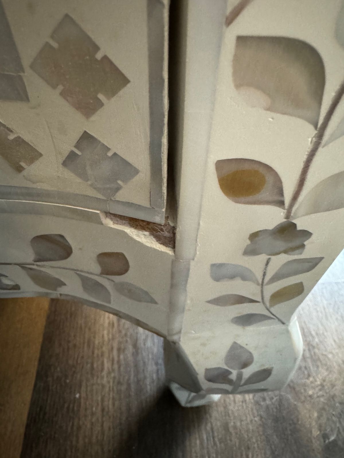 White Mother Of Pearl Chest Of Drawers photo vintage