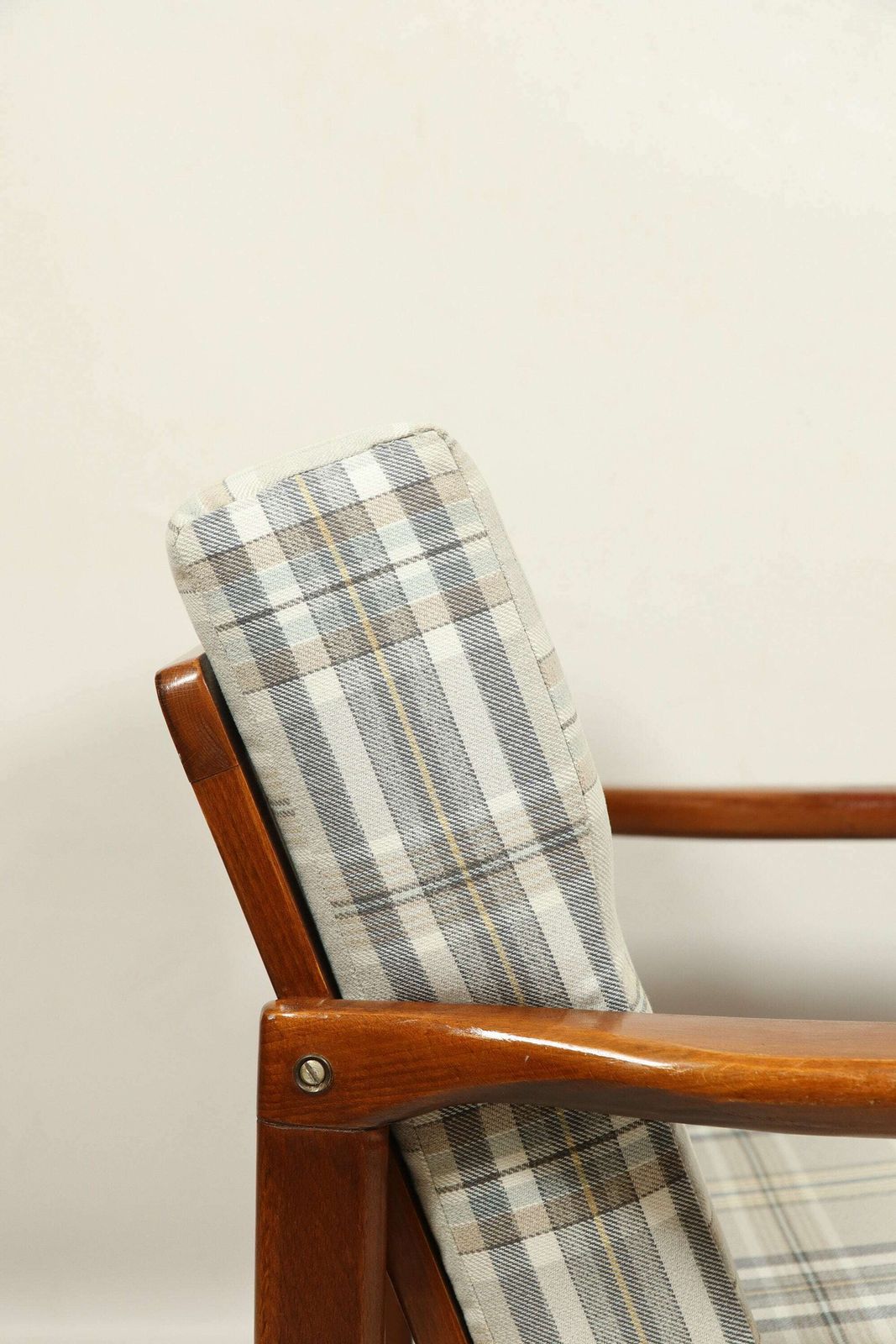 Vintage Armchair 70s English Tartan Project By Z. Bączyk, Poland photo 569.0