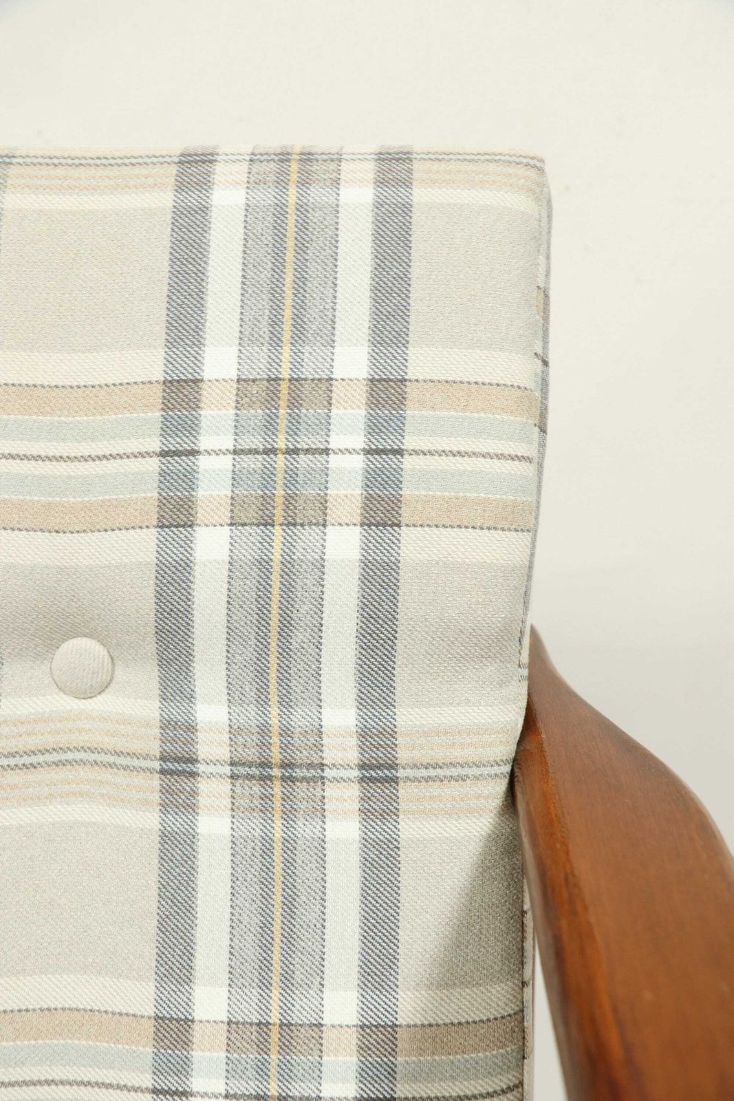 Vintage Armchair 70s English Tartan Project By Z. Bączyk, Poland photo vintage
