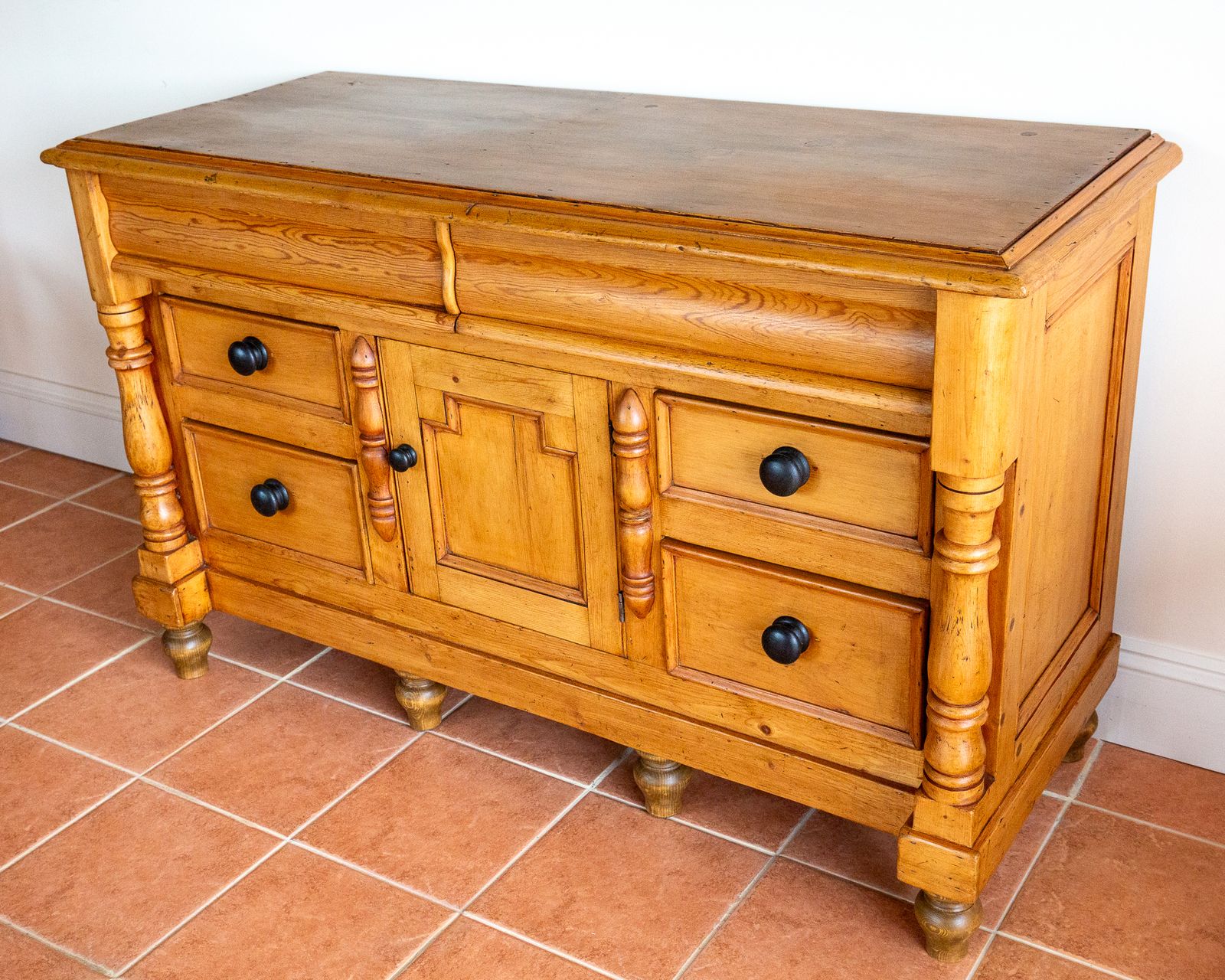 photo for sale Antique Lancashire Dresser Base Pine 1850 Blonde Buffet Sideboard Commode English Country House Farmhouse 19th Century V.Ictorian