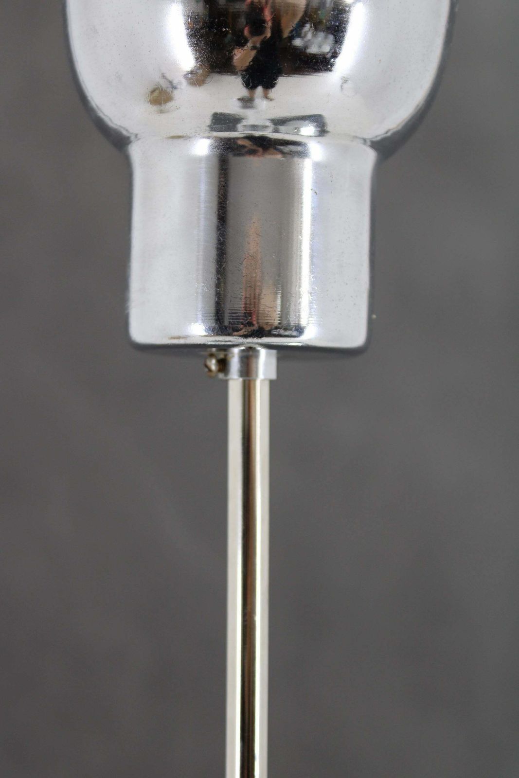 photo for sale 1970s Chrome Plated Chandelier With Murano Glass , Italy