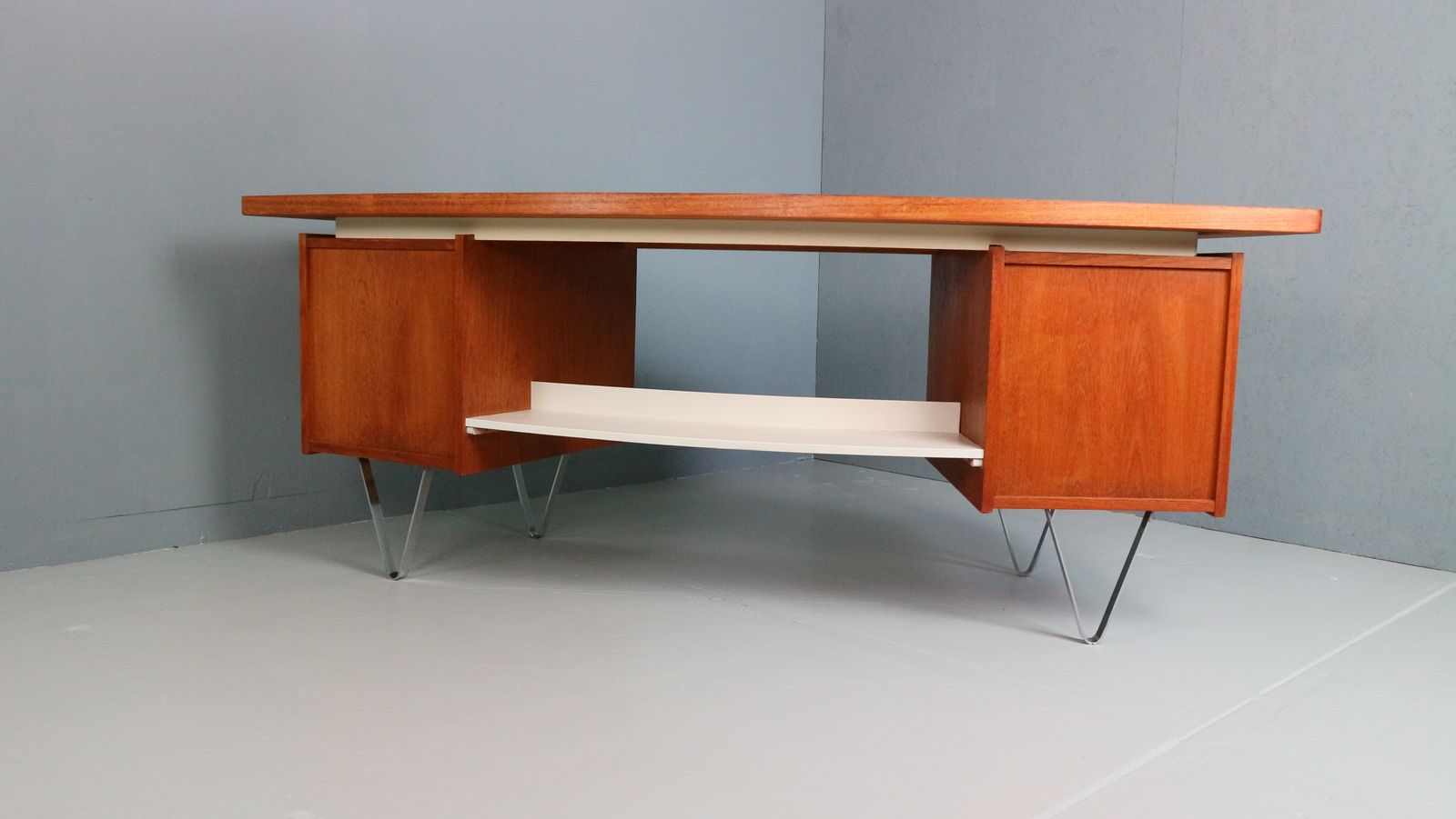 photo buy Cees Braakman Boomerang Desk With Triangle Legs For Pastoe, Dutch Design, 1950s