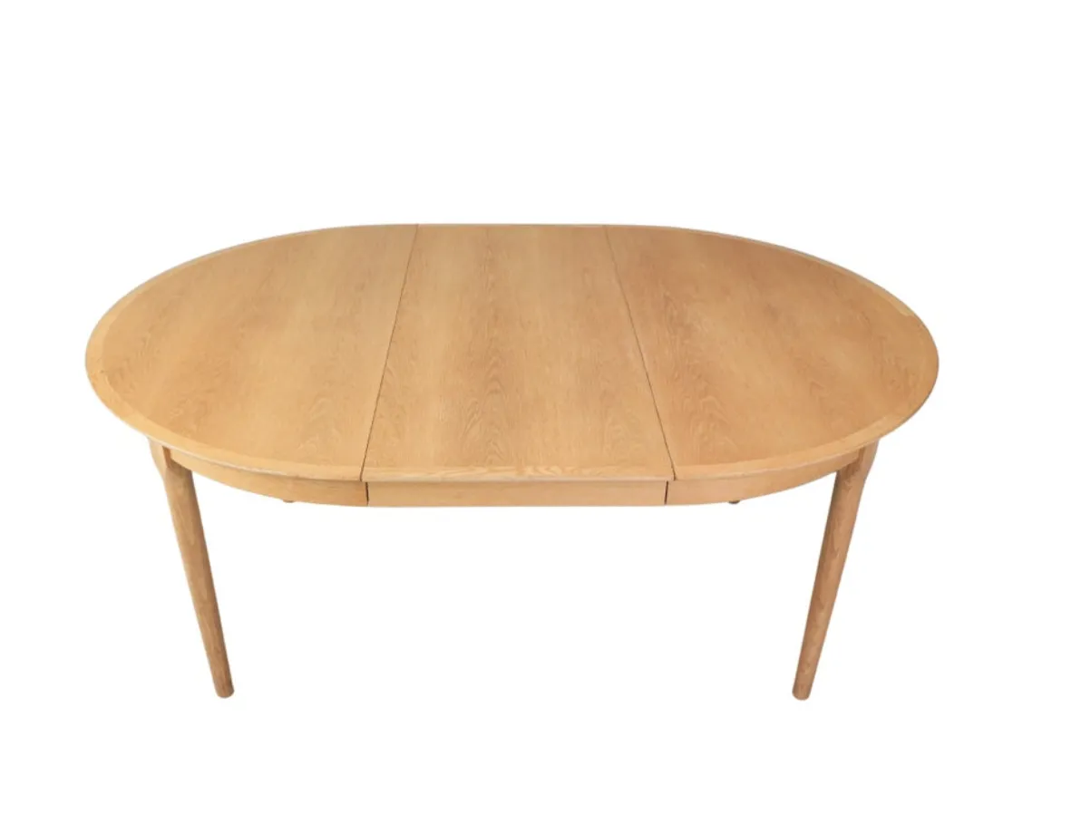 Danish Oak Round Extendable Dining Table By Rosengaarden 1960 Denmark photo vintage