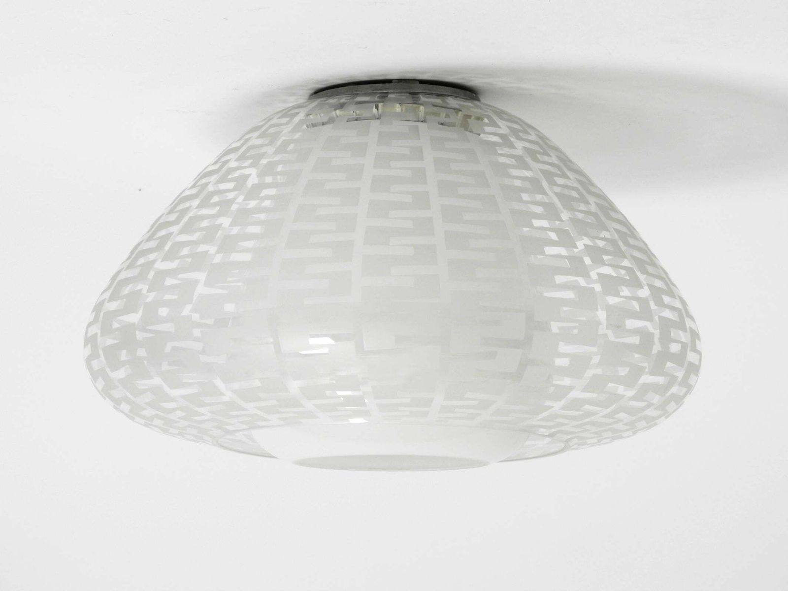 Mid Century Double Glass Ceiling Lamp By Wilhelm Wagenfeld For Peill & Putzler photo for sale