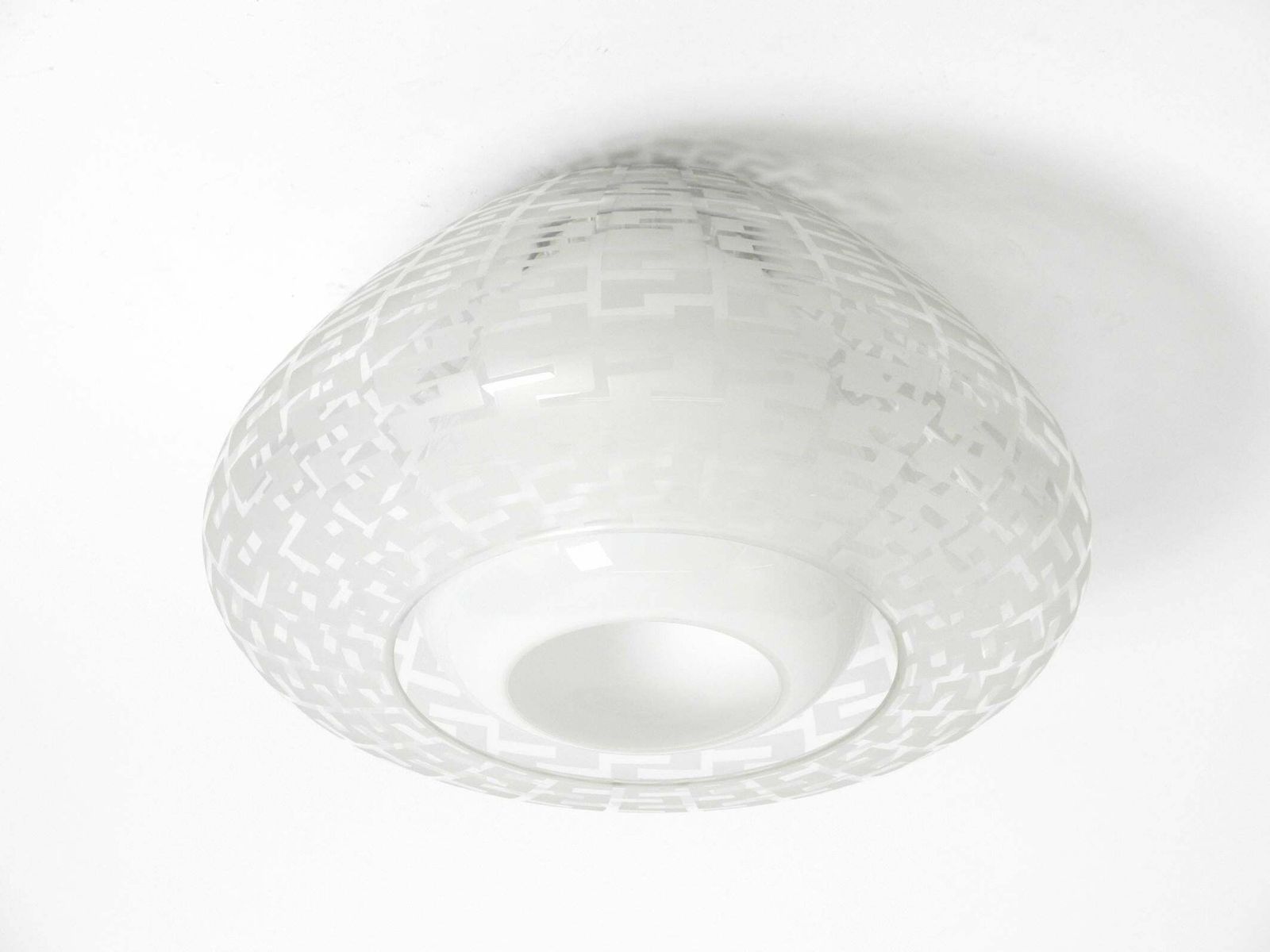 928.0 Mid Century Double Glass Ceiling Lamp By Wilhelm Wagenfeld For Peill & Putzler photo