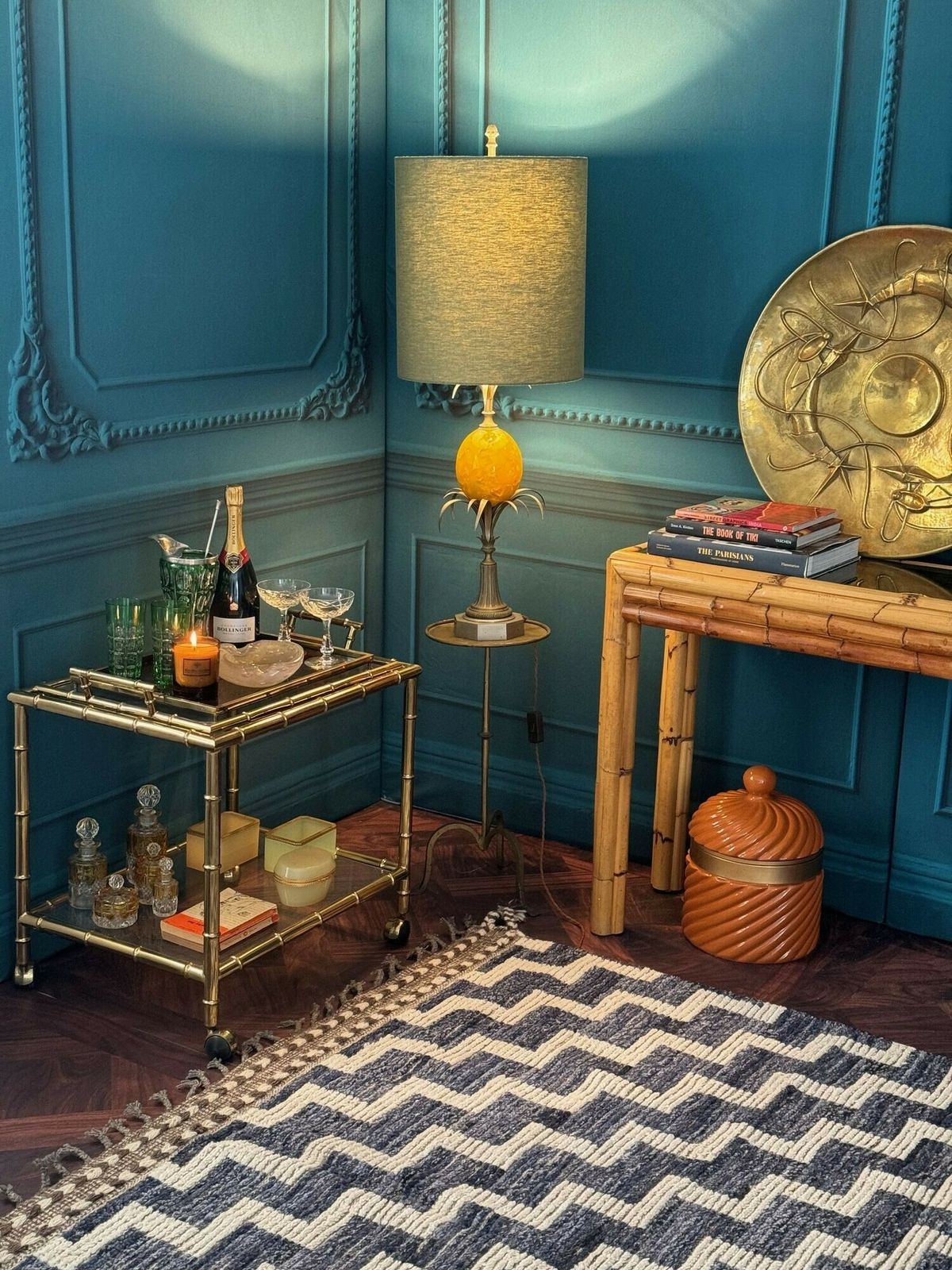 A Large 1960s Maison Charles Style Yellow Egg Lamp With New Bespoke Linen Shade photo furniture