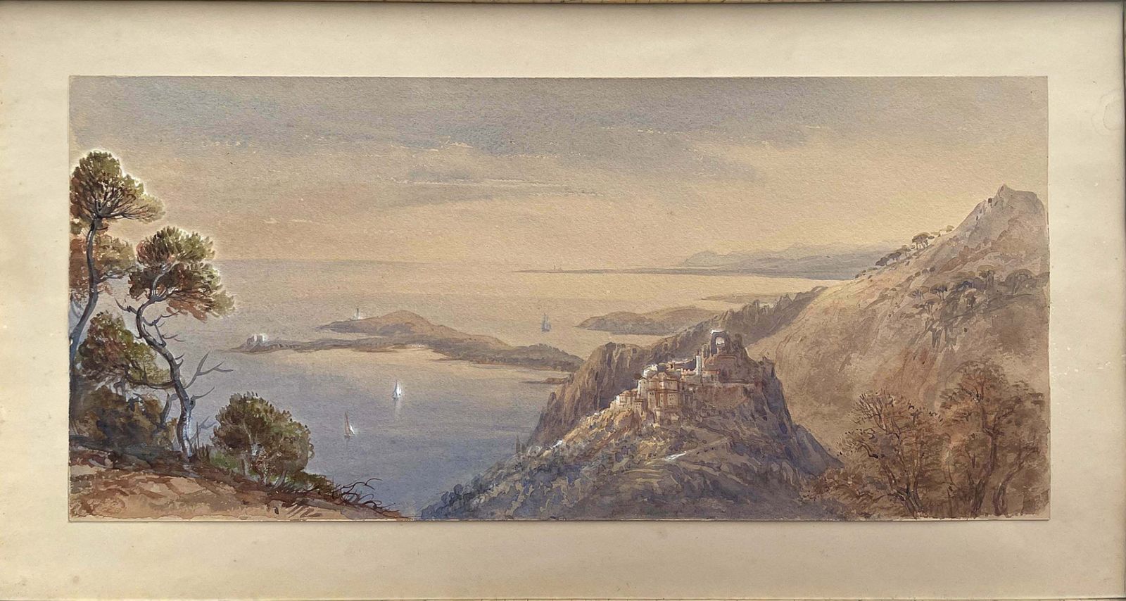 Fine Mid C19th Watercolour   Italian Coastal Scene   Thomas Charles Leeson Rowbotham photo furniture