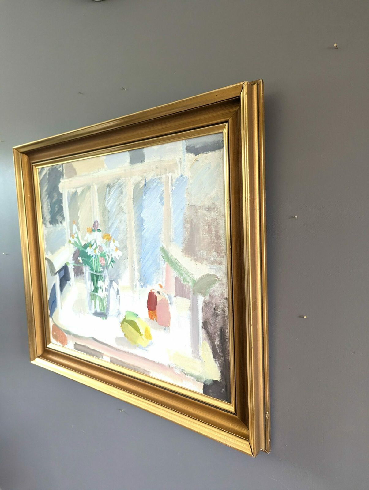 Still Life With White Chair Oil Painting photo furniture