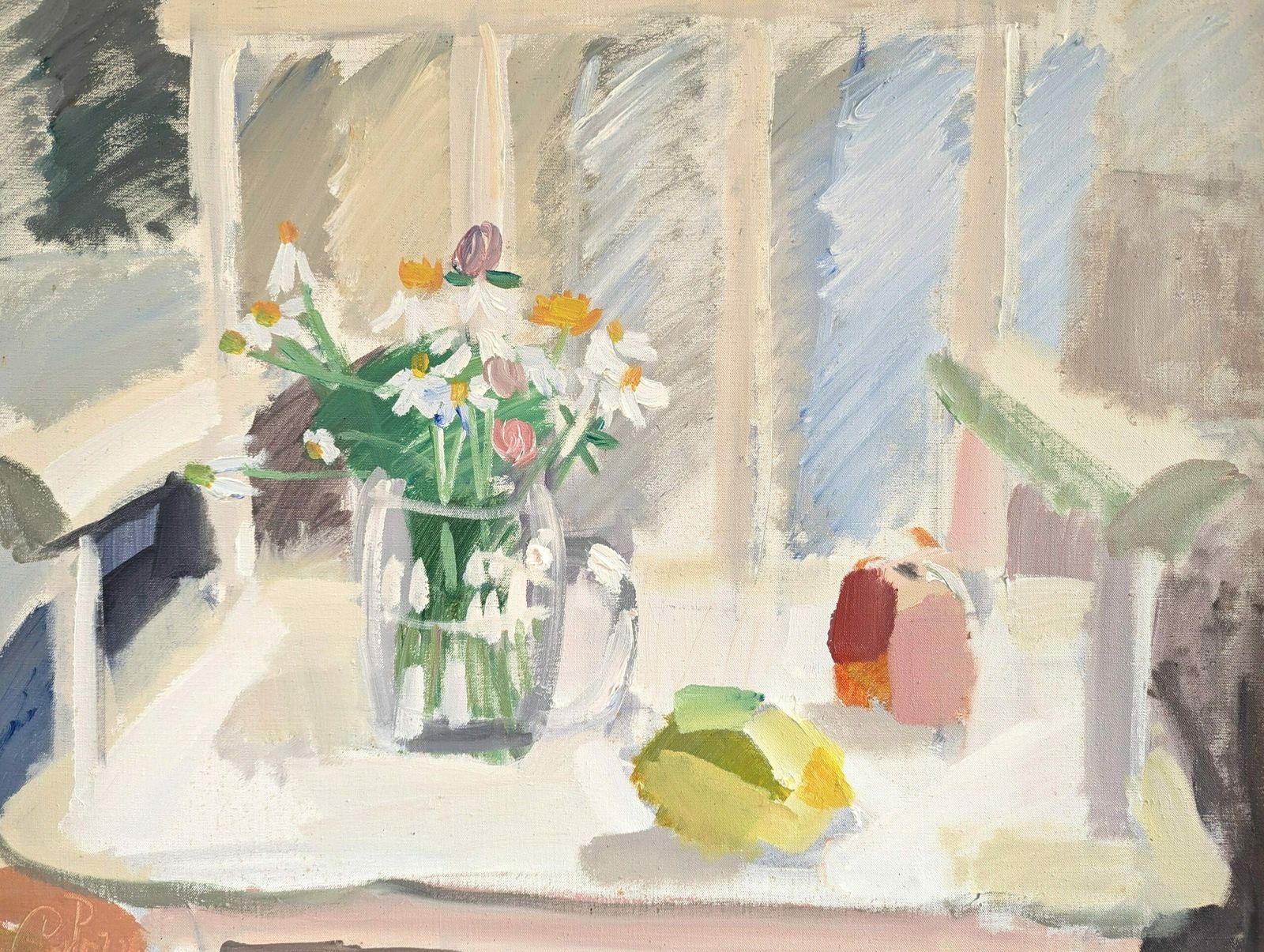 Still Life With White Chair Oil Painting photo buy