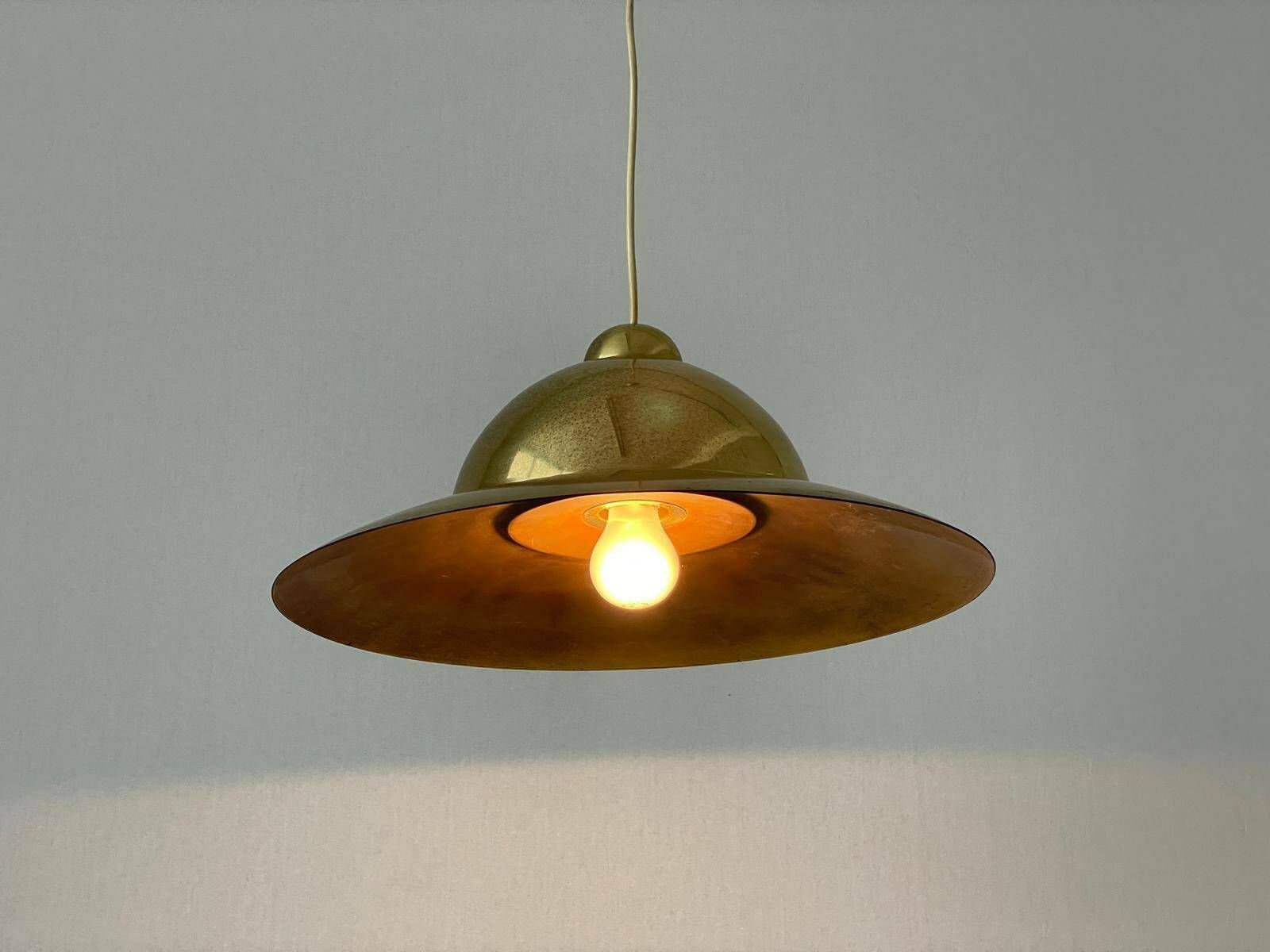 Mid Century Modern Italian Heavy Brass Pendant Lamp, 1960s, Italy photo vintage