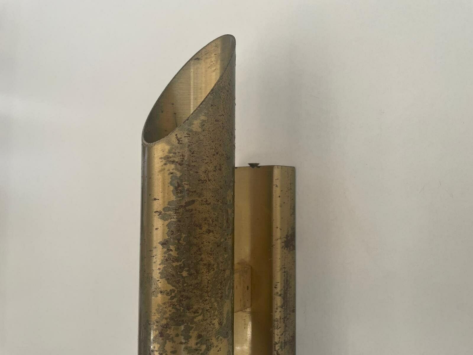 photo furniture Mid Century Modern Italian Design Brass Pair Of Sconces With Patinas, 1960s, Italy