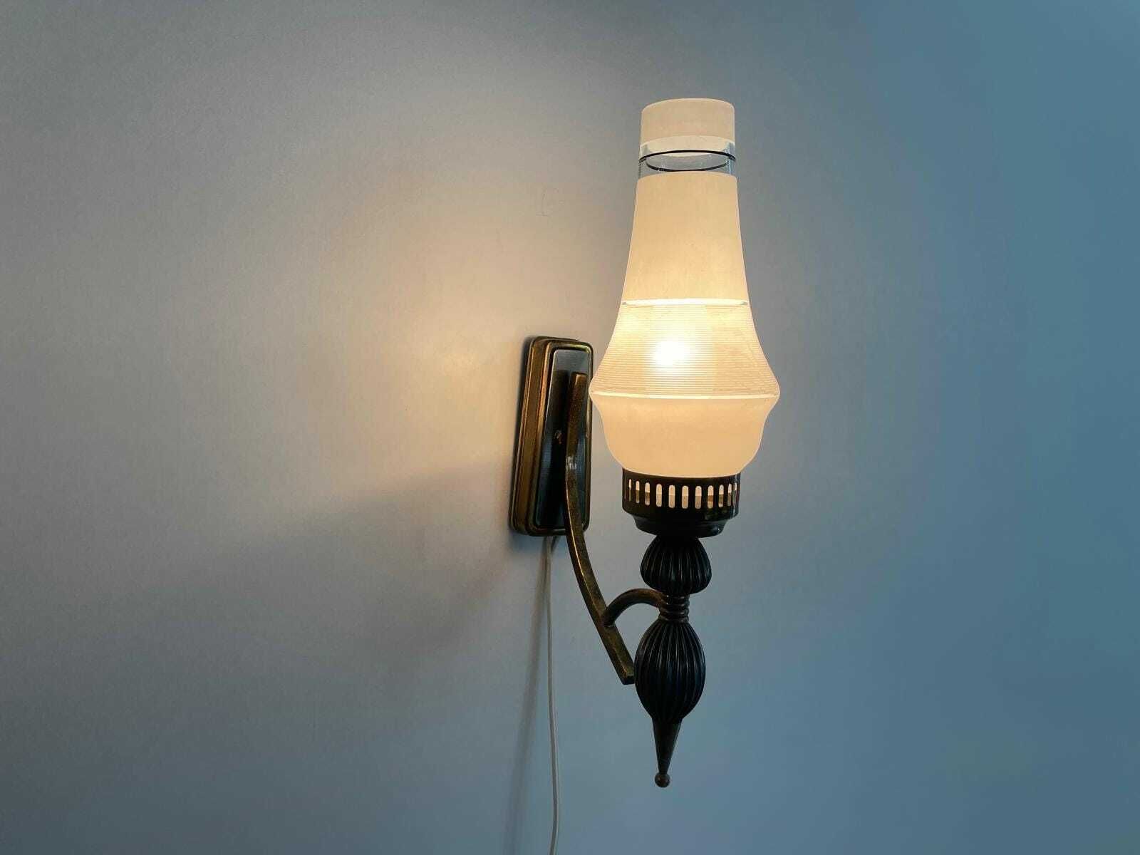 photo furniture Italian Glass And Black Metal Pair Of Sputnik Sconces, 1950s, Italy
