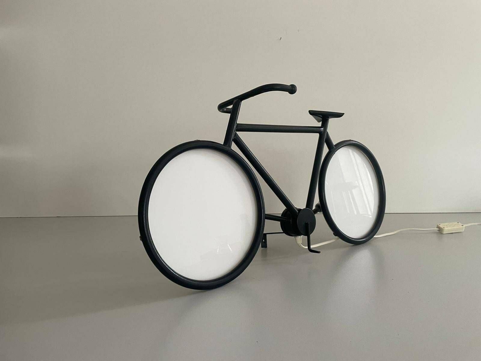 Lovely Black Metal Bicycle Table Or Wall Lamp By Zicoli Limbach, 1970s, Germany photo buy